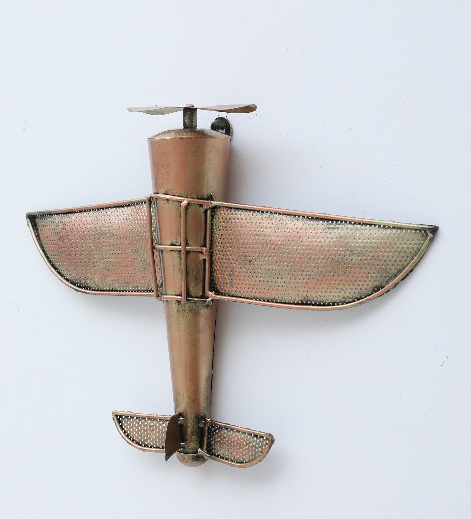 Vintage Brass Airplane Wall Art