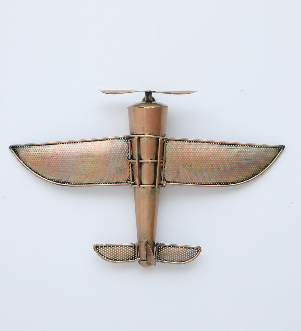 Vintage Brass Airplane Wall Art