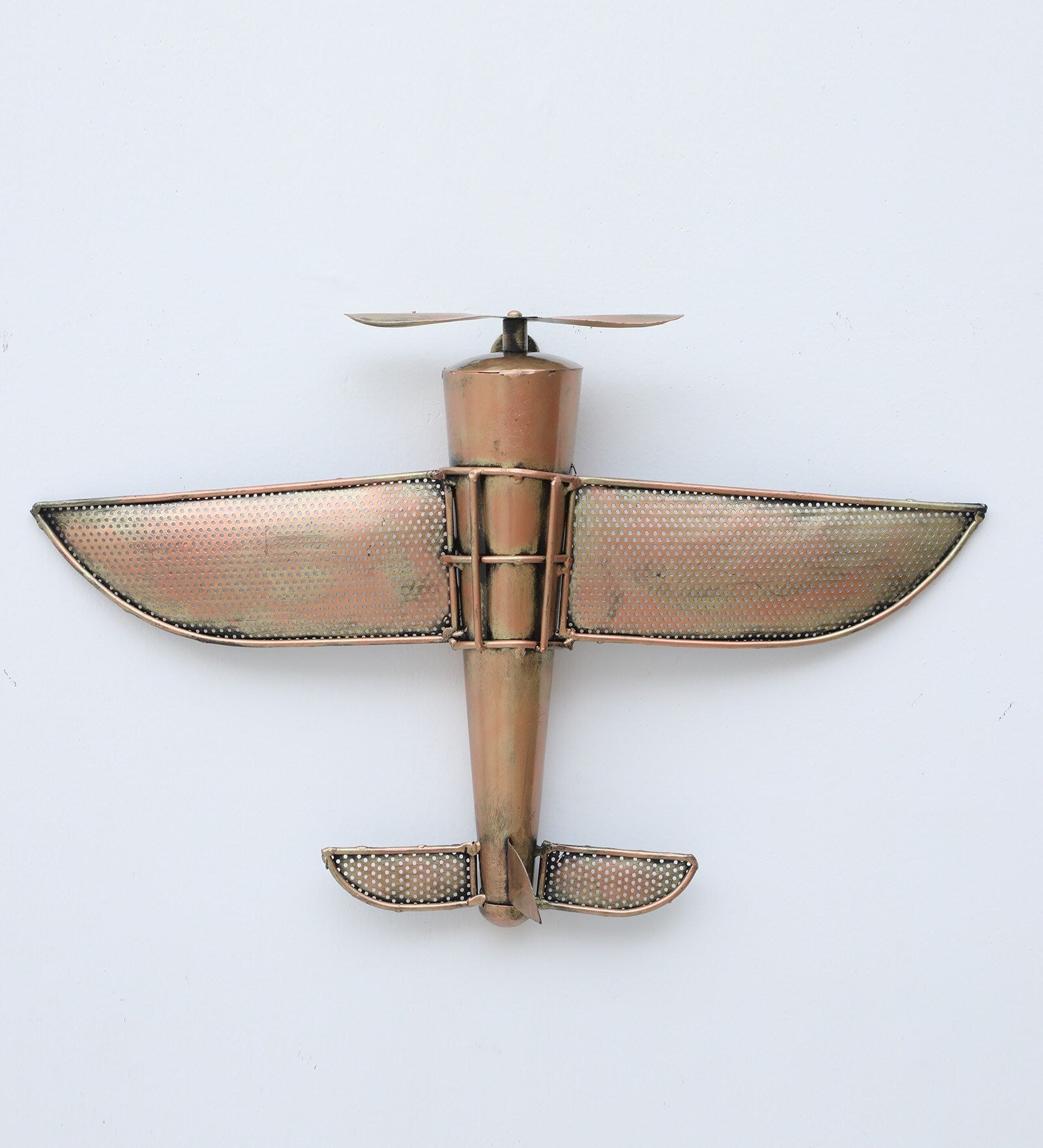 Vintage Brass Airplane Wall Art