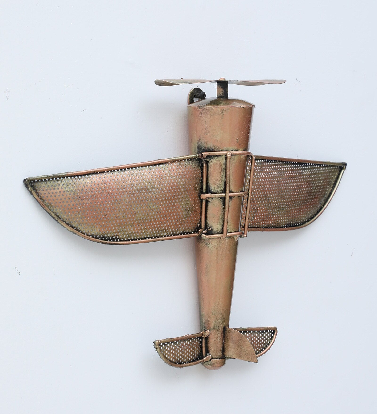 Vintage Brass Airplane Wall Art