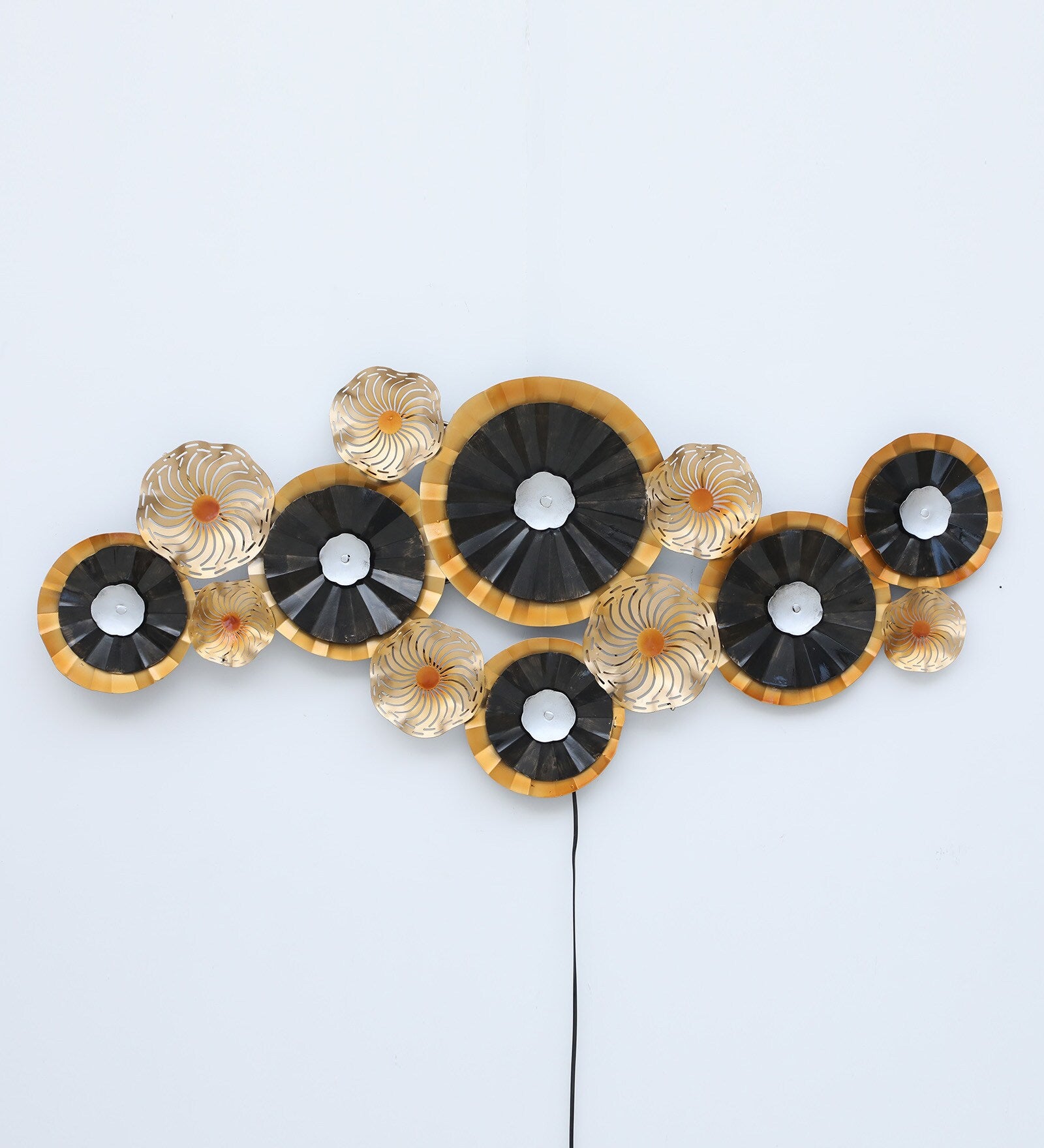 Golden Aura Metal Wall Art with LED Backlight (47 x 21 Inches)