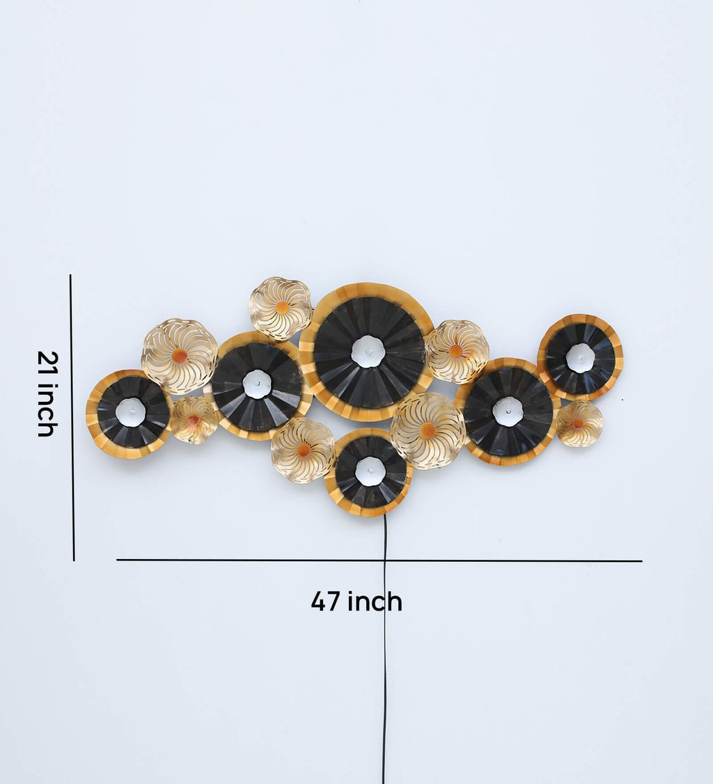 Golden Aura Metal Wall Art with LED Backlight (47 x 21 Inches)