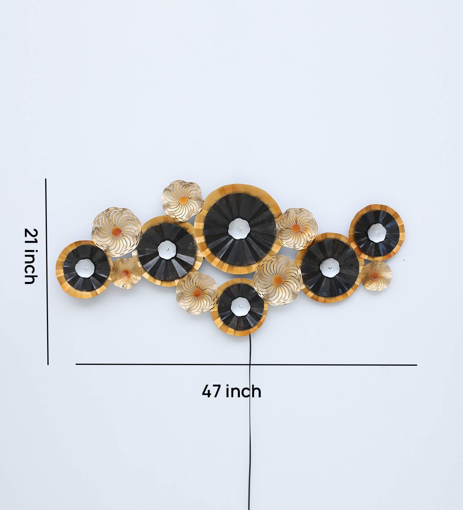 Golden Aura Metal Wall Art with LED Backlight (47 x 21 Inches)