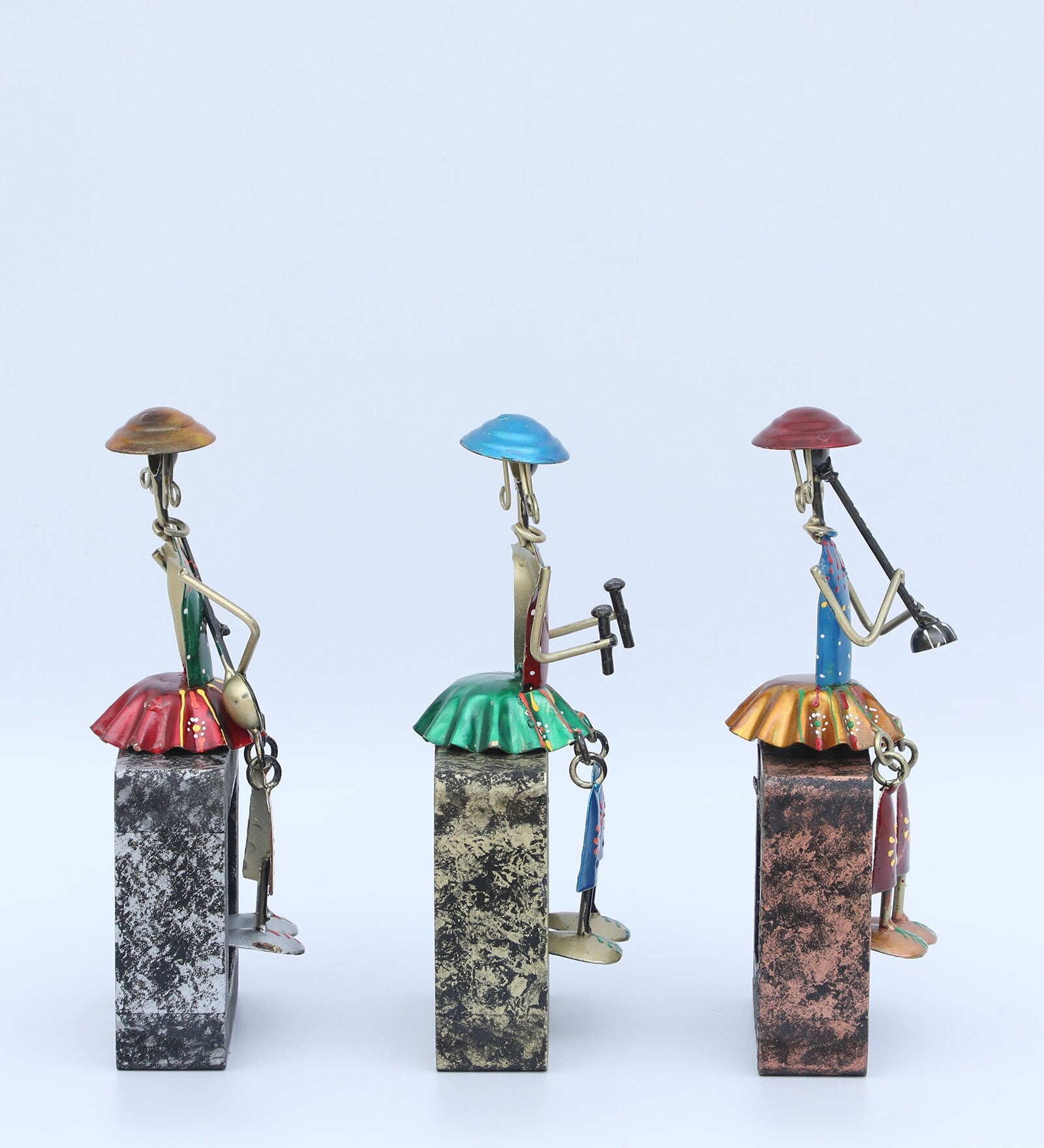 Colorful Tribal Musician Figurines Set of 3