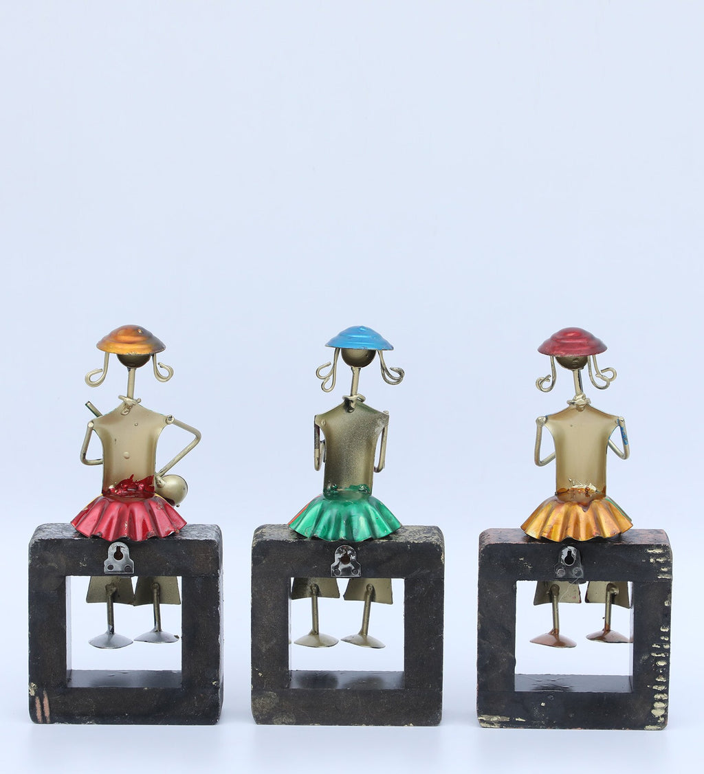 Colorful Tribal Musician Figurines Set of 3