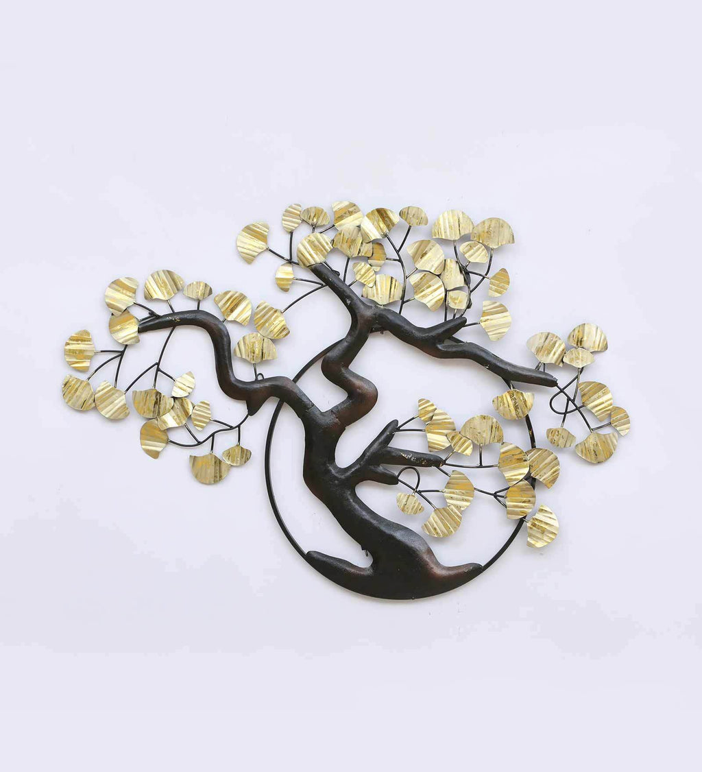 Golden Ring Tree Metal Wall Art