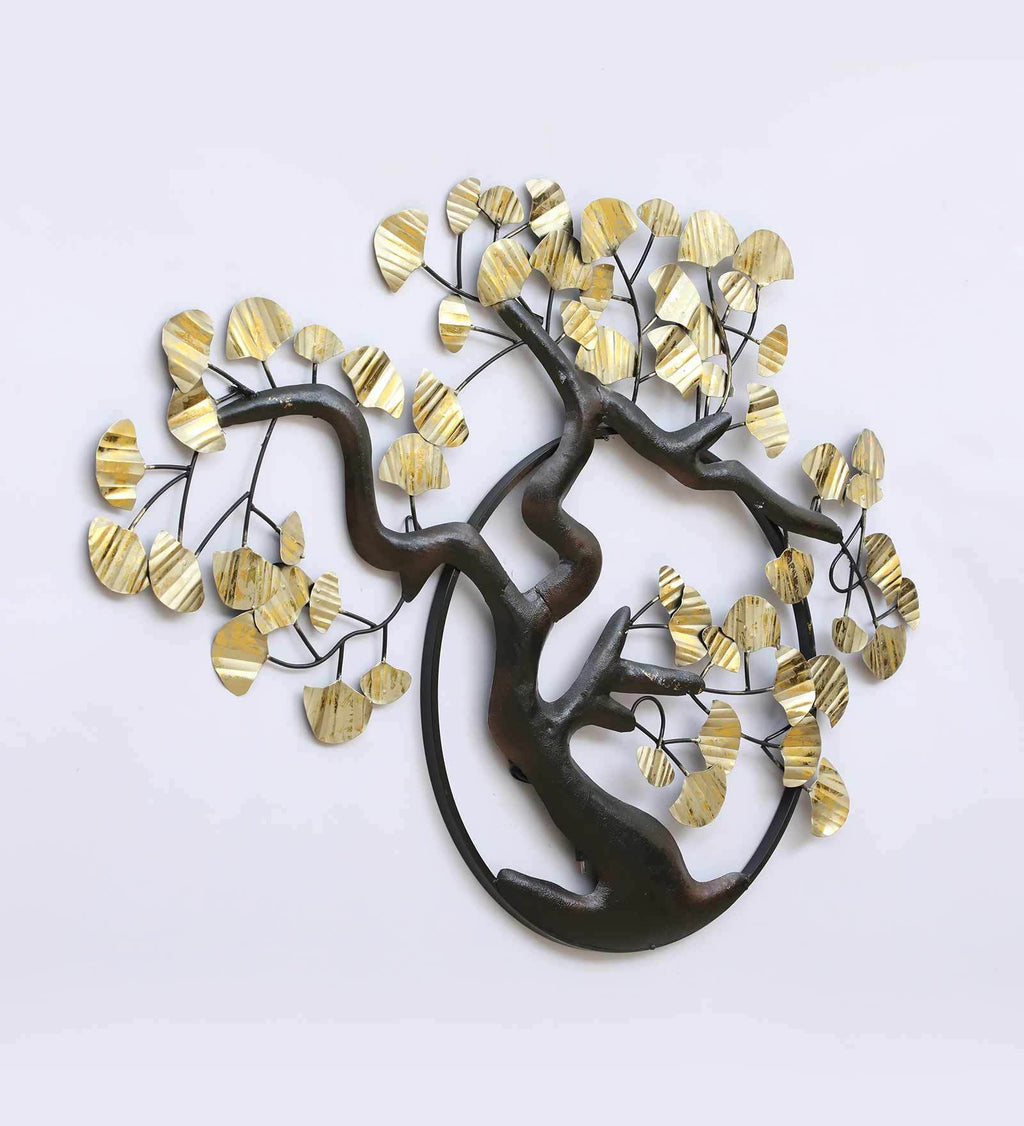 Golden Ring Tree Metal Wall Art