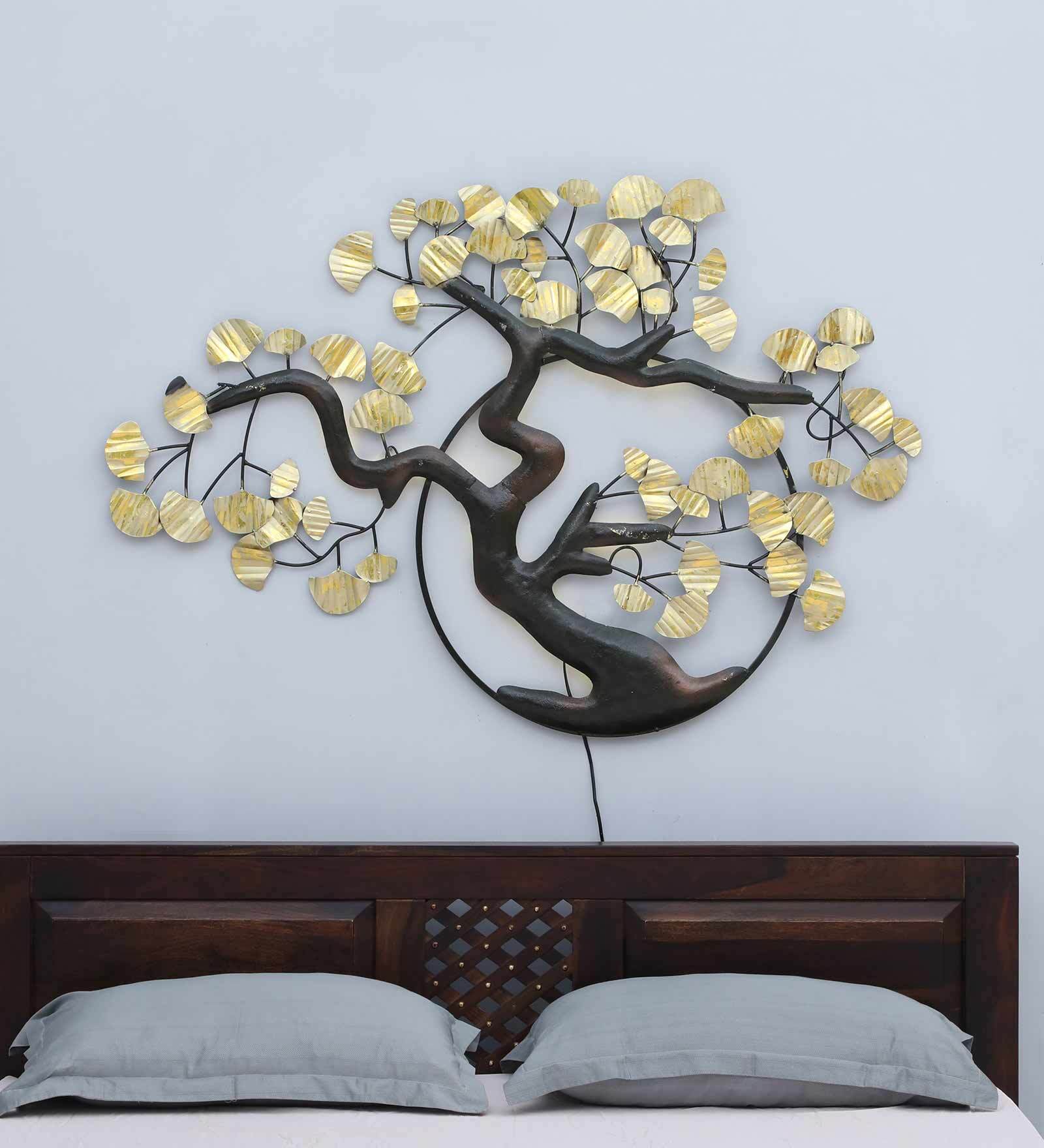 Golden Ring Tree Metal Wall Art