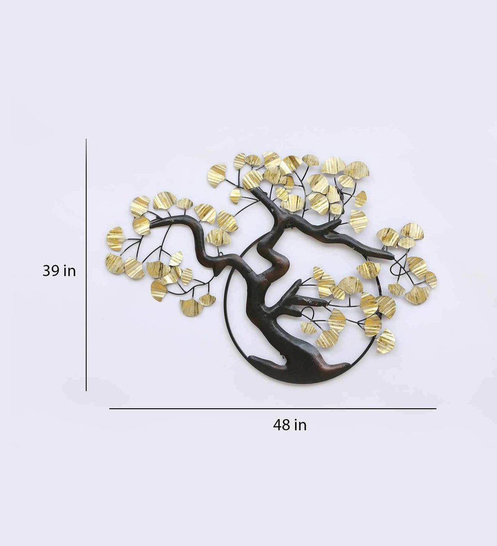 Golden Ring Tree Metal Wall Art