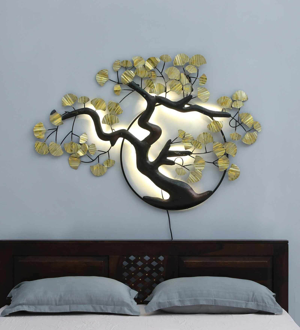 Golden Ring Tree Metal Wall Art