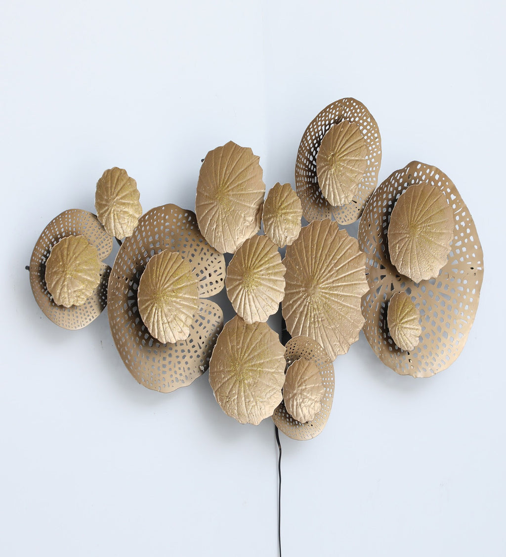 Golden Lotus Bloom Metal Wall Light