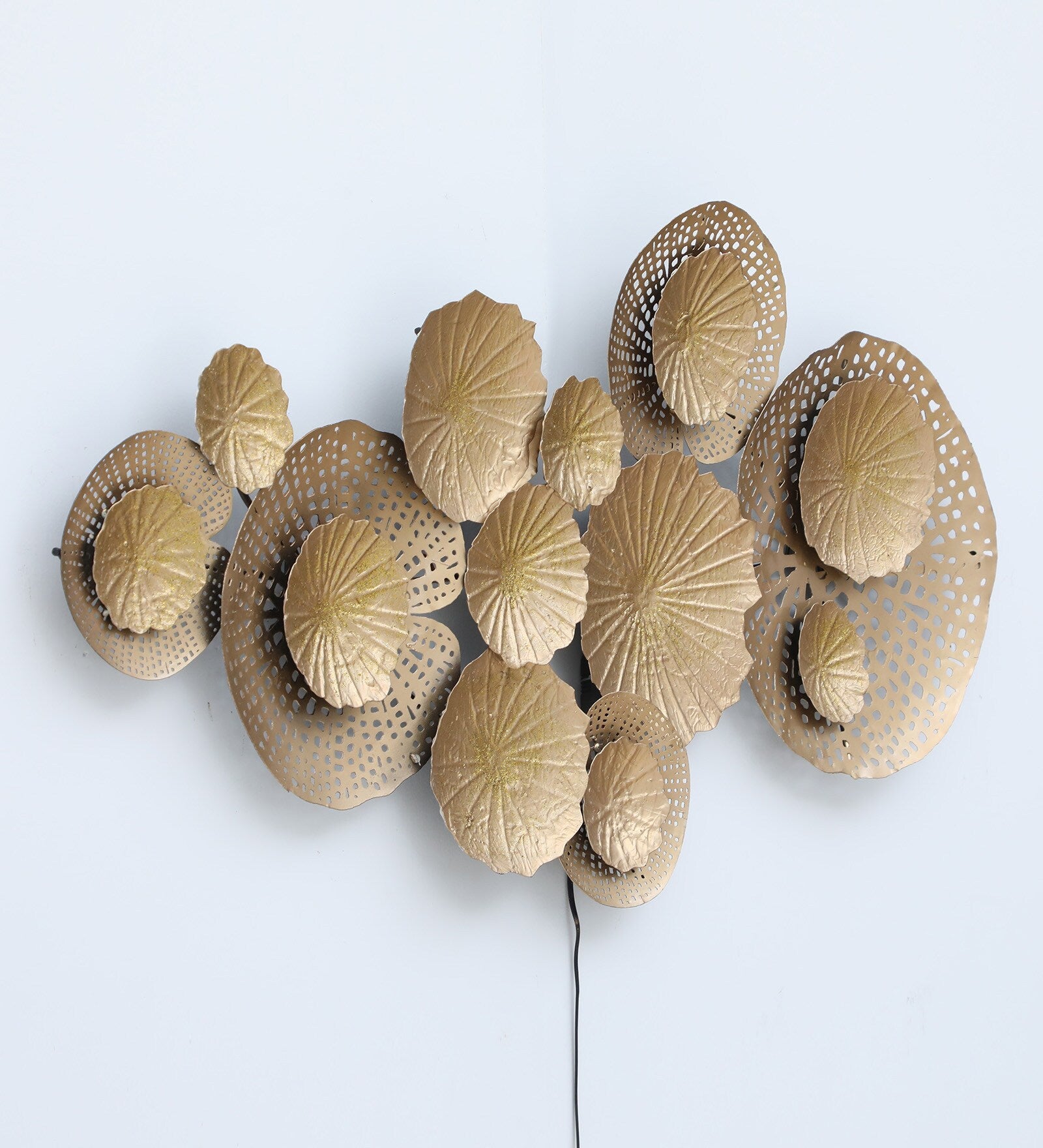 Golden Lotus Bloom Metal Wall Light