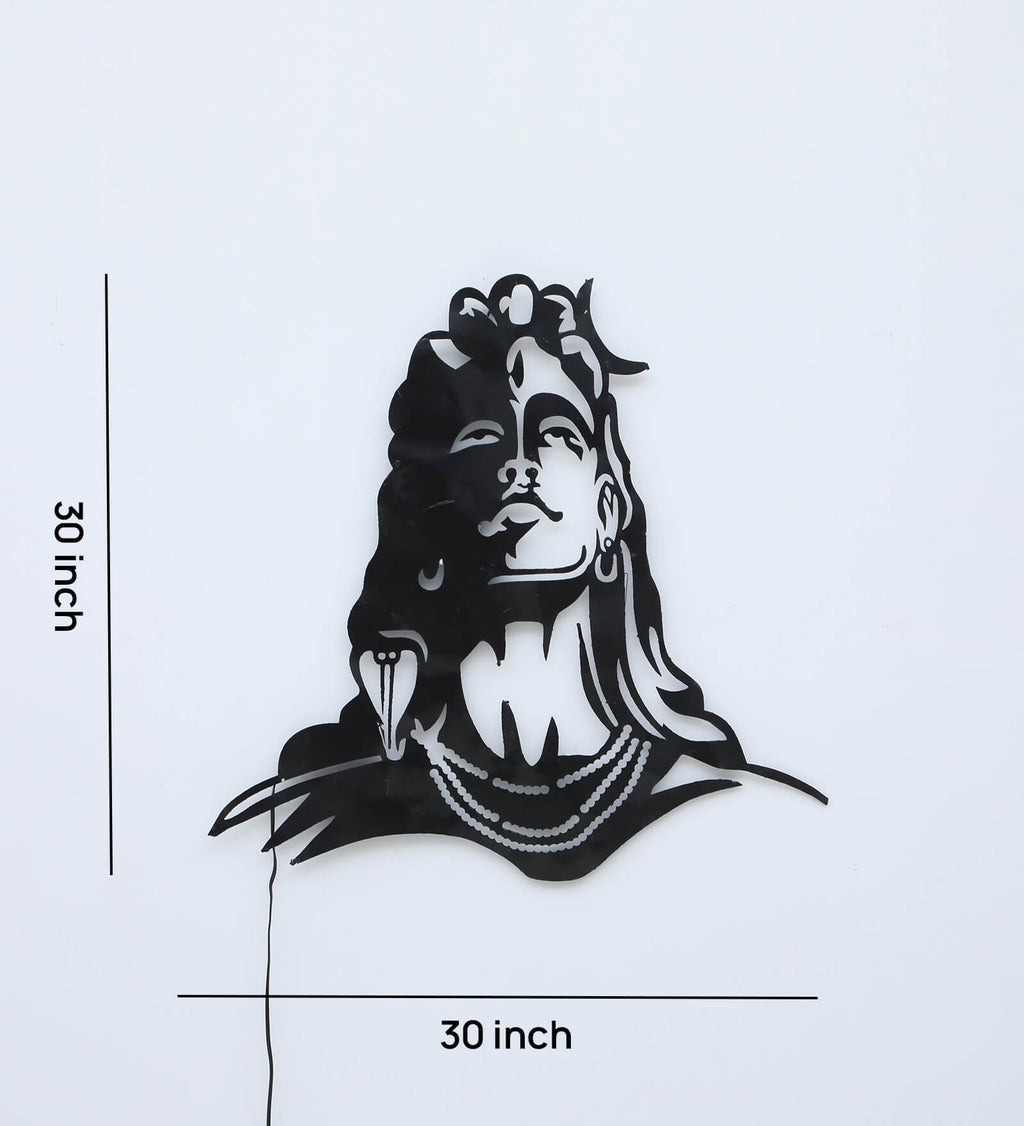 30-Inch Lord Adi Shiva LED Metal Wall Art