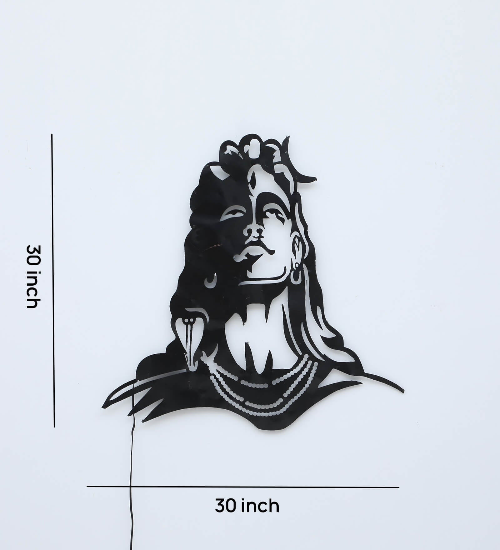 30-Inch Lord Adi Shiva LED Metal Wall Art
