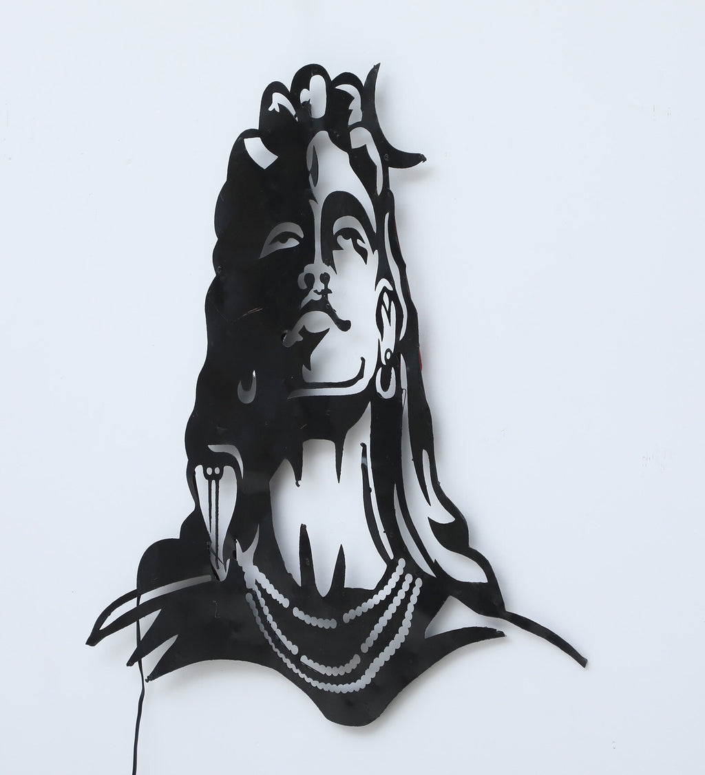 30-Inch Lord Adi Shiva LED Metal Wall Art