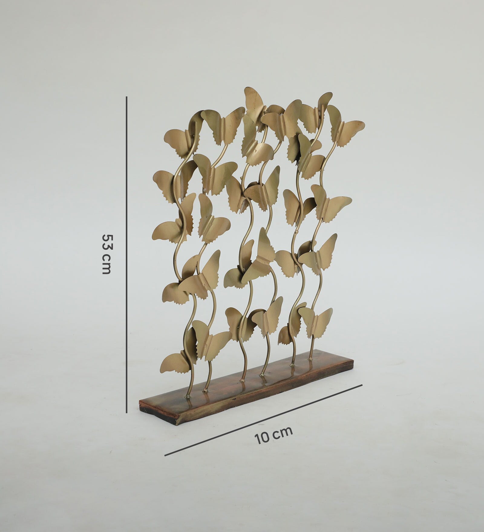 Golden Metal Butterfly Art Showpiece