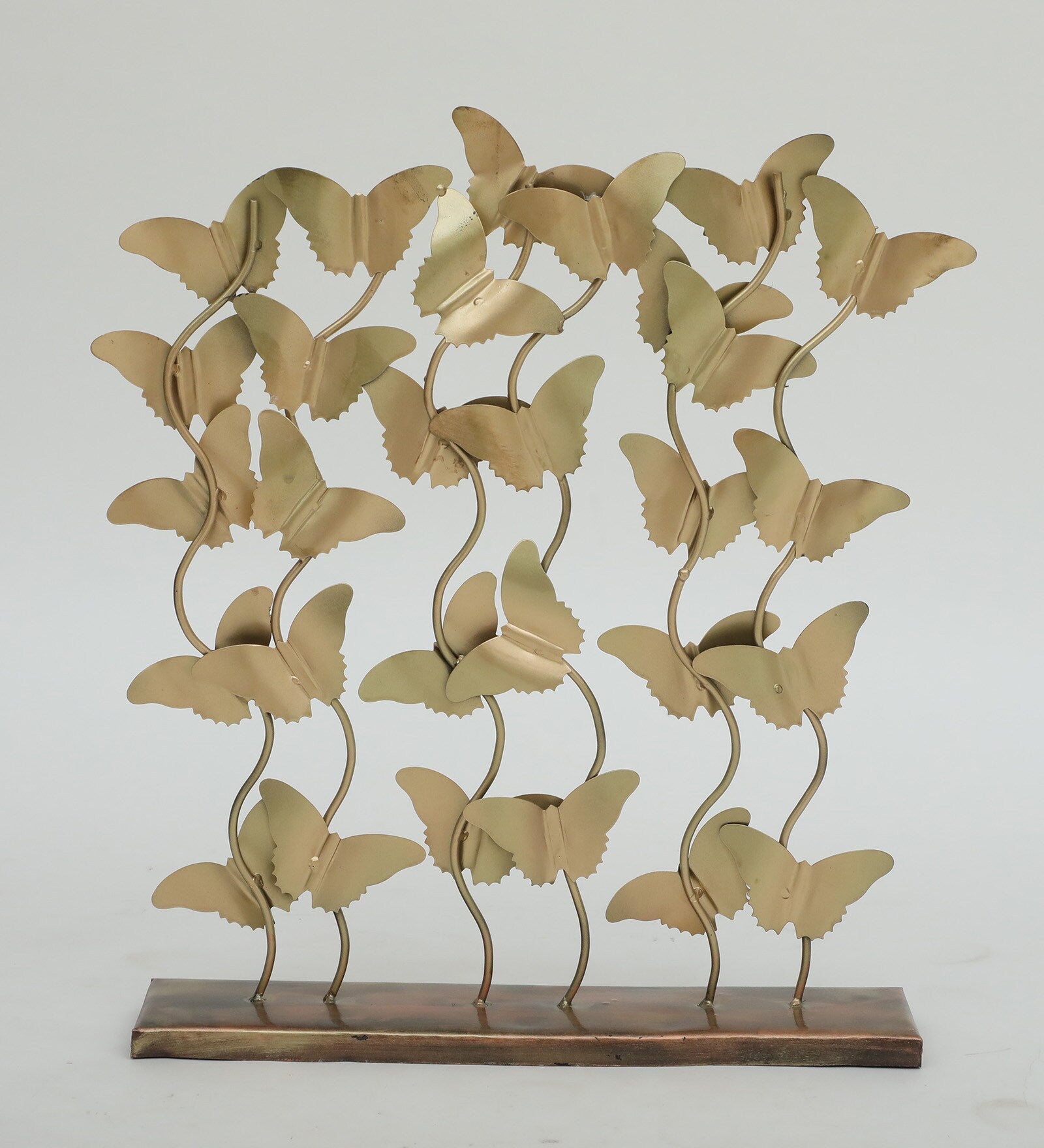 Golden Metal Butterfly Art Showpiece