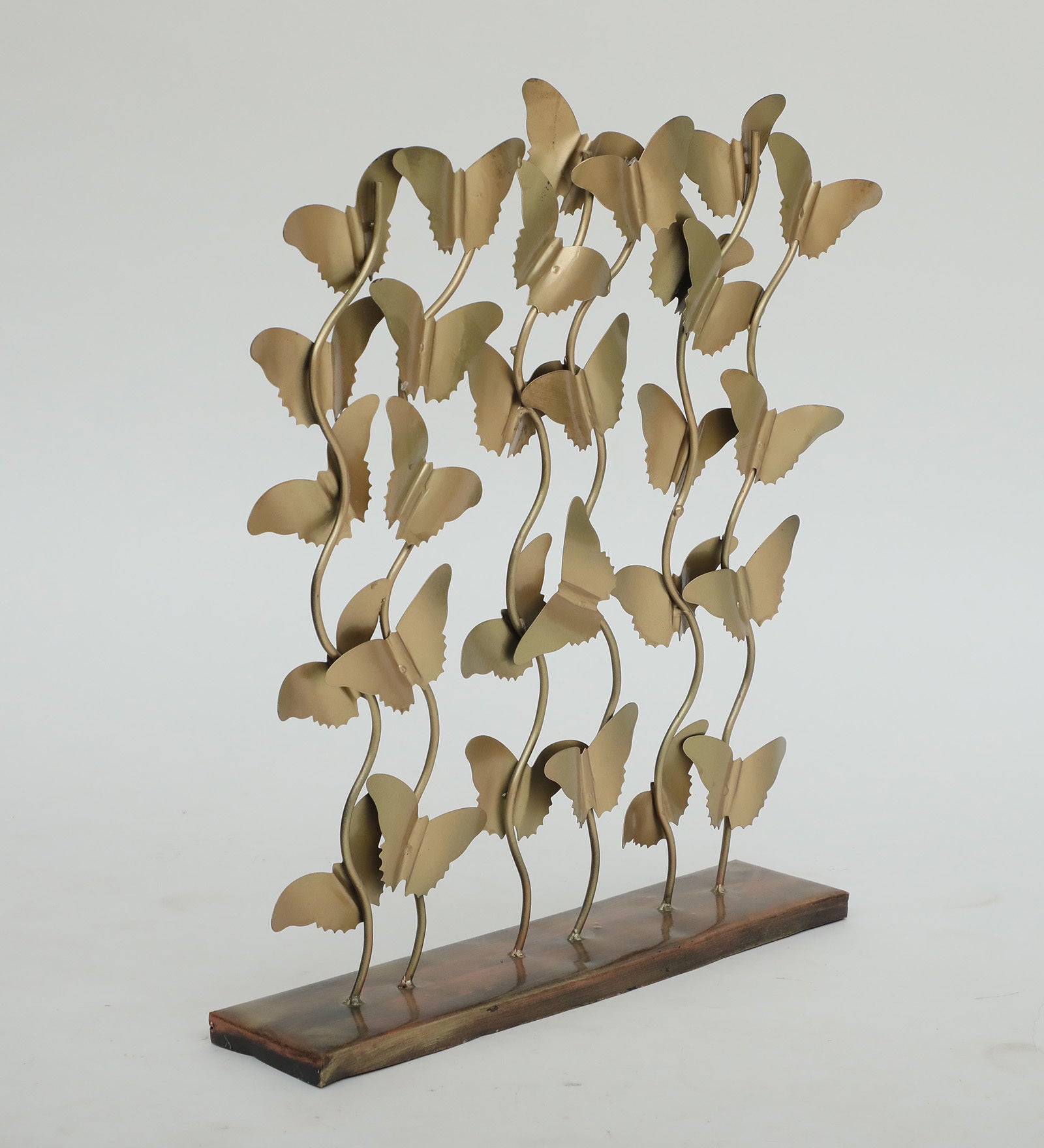 Golden Metal Butterfly Art Showpiece