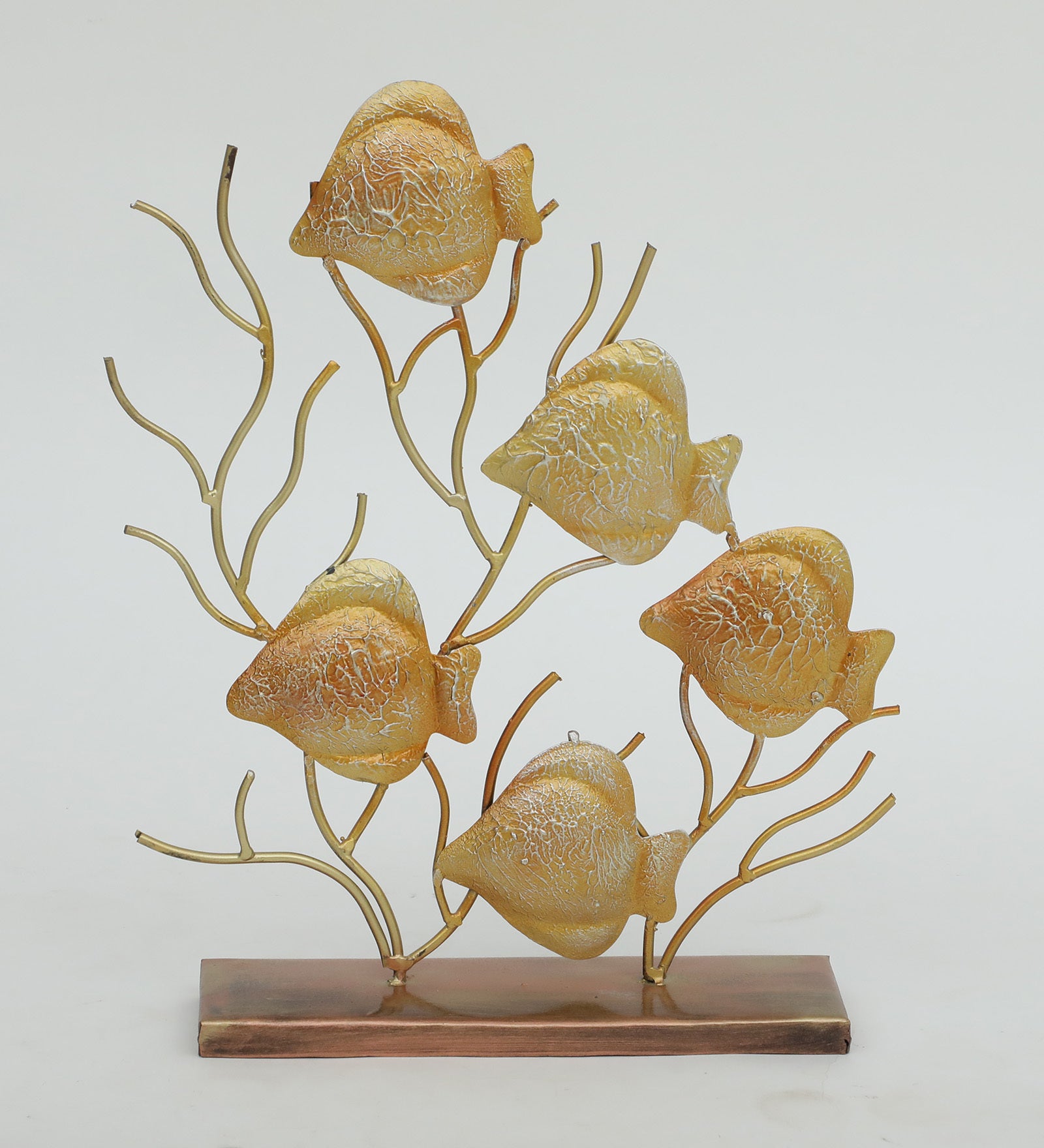 Golden Metal Fish Decorative Showpiece