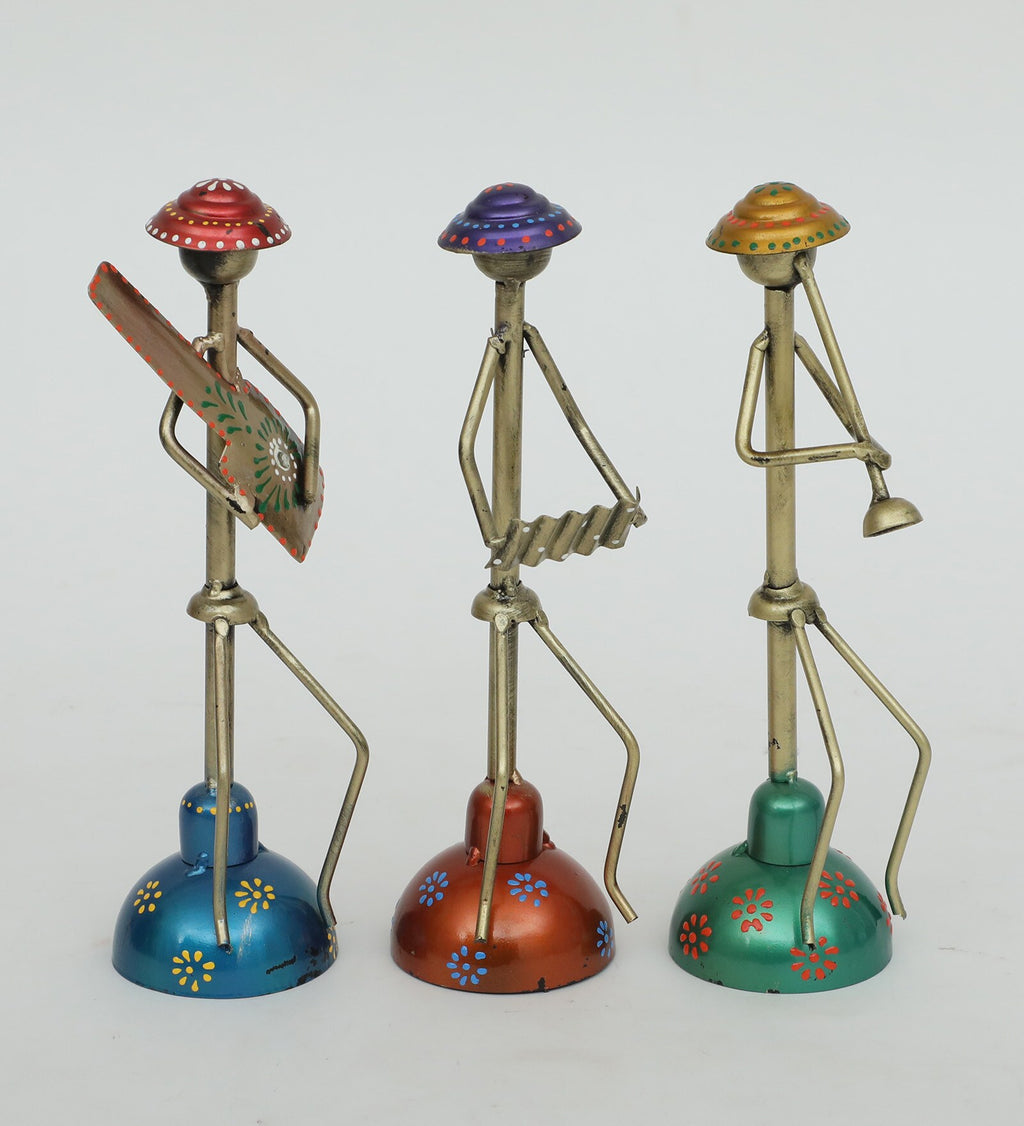 Tribal Musician Trio – Handcrafted Metal Art Showpieces