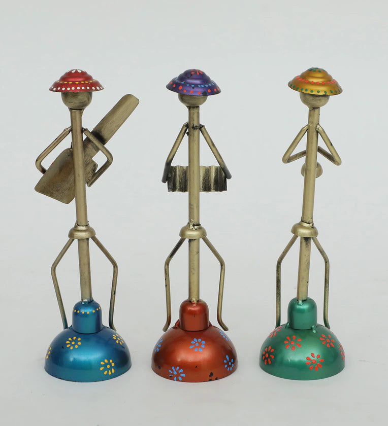 Tribal Musician Trio – Handcrafted Metal Art Showpieces