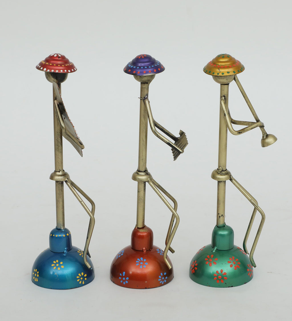 Tribal Musician Trio – Handcrafted Metal Art Showpieces