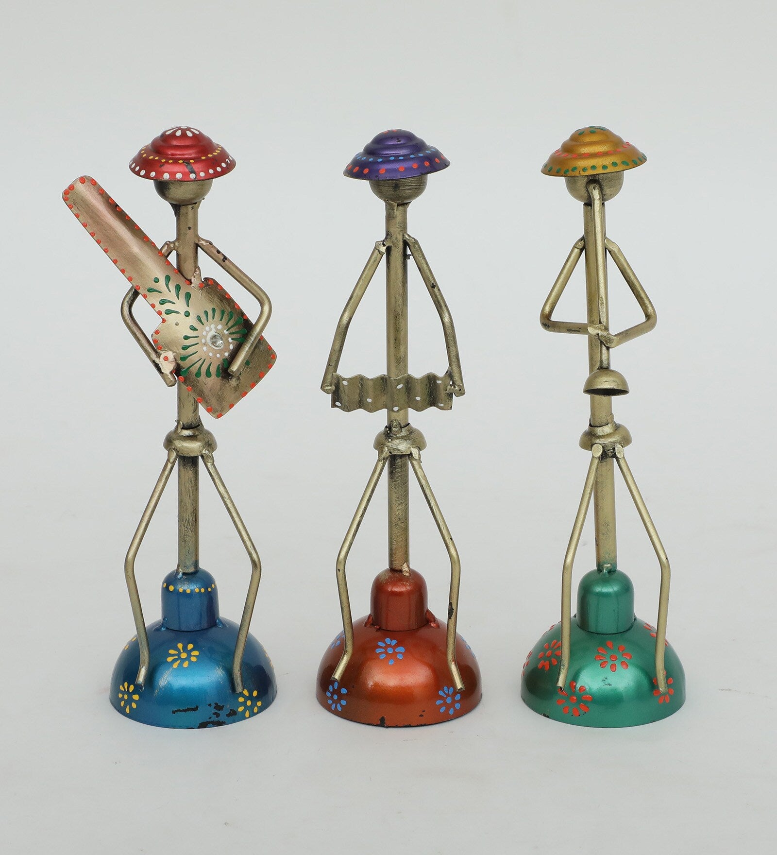 Tribal Musician Trio – Handcrafted Metal Art Showpieces