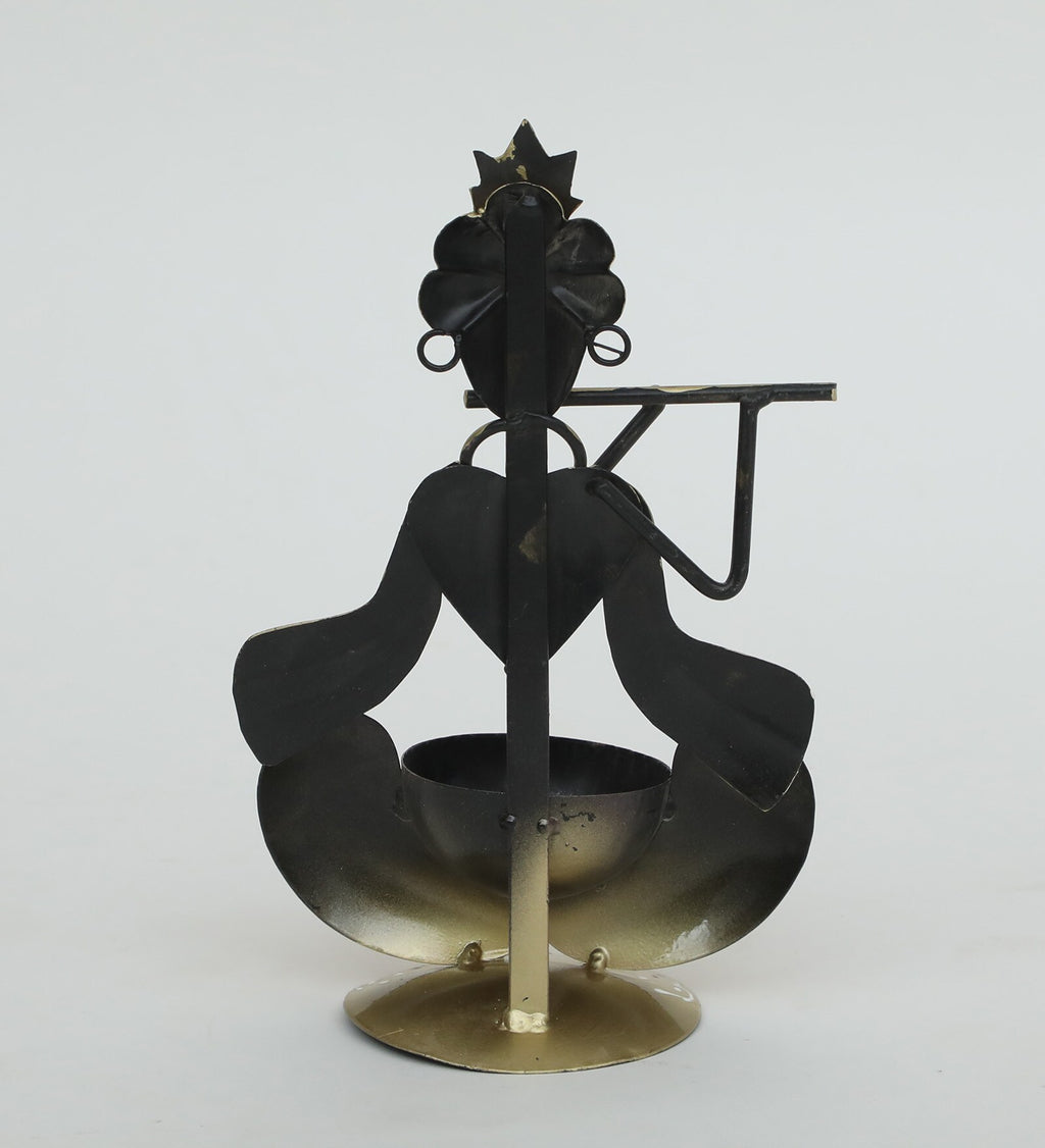 Handcrafted Metal Krishna Tealight Holder