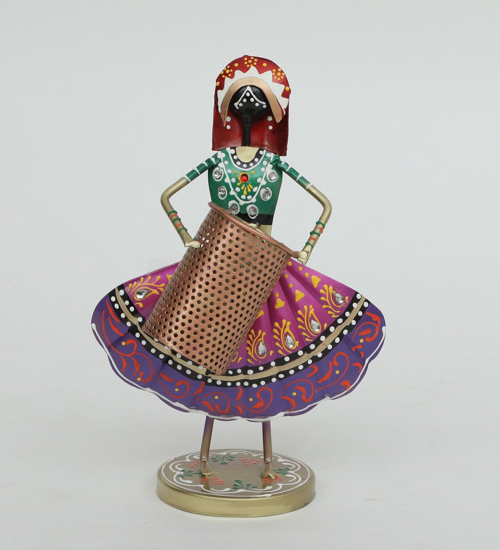 Rajasthani Lady Metal Pen Holder
