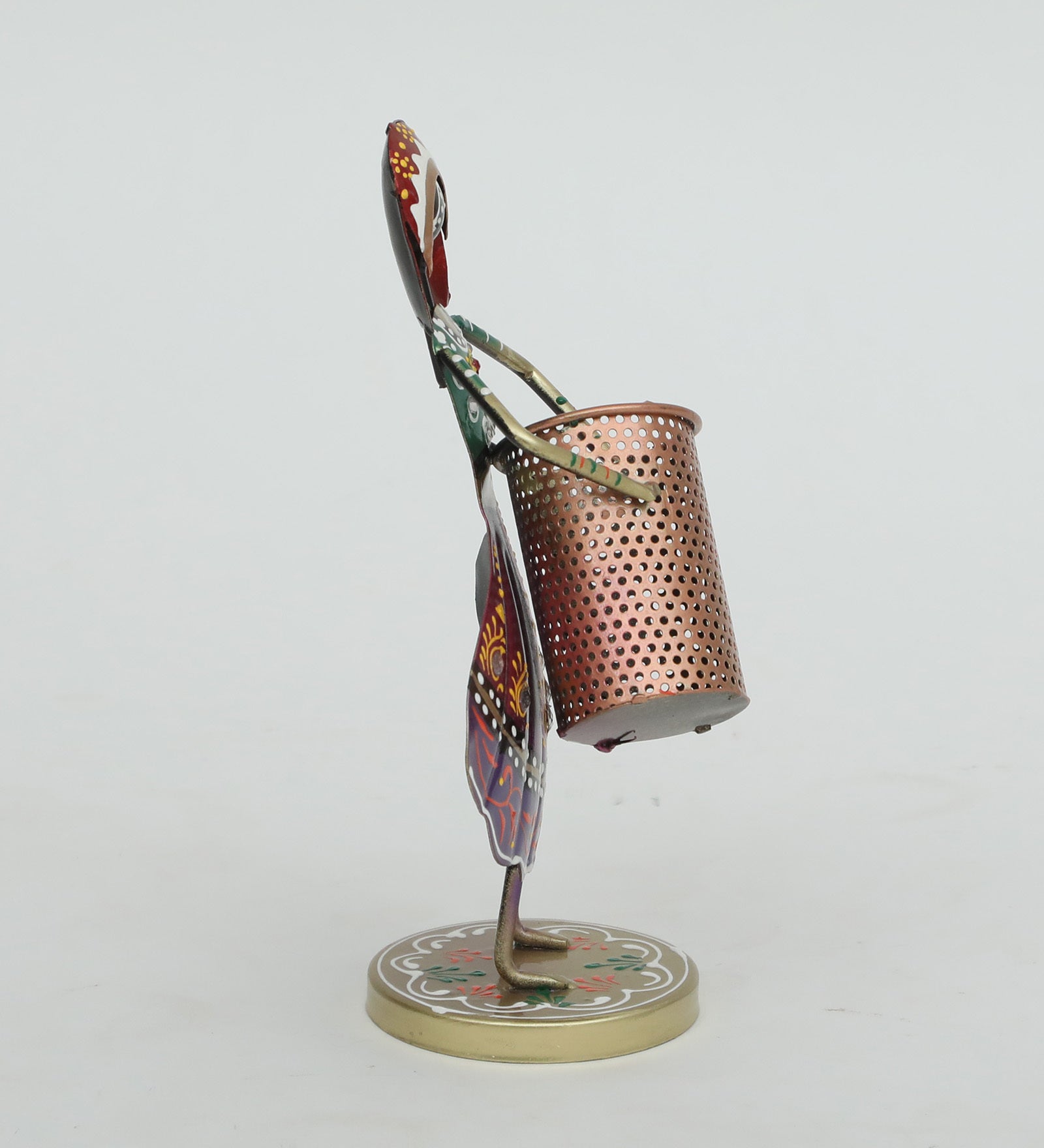 Rajasthani Lady Metal Pen Holder