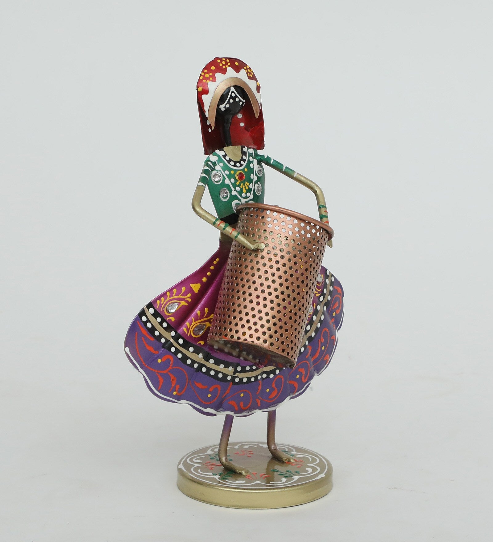 Rajasthani Lady Metal Pen Holder
