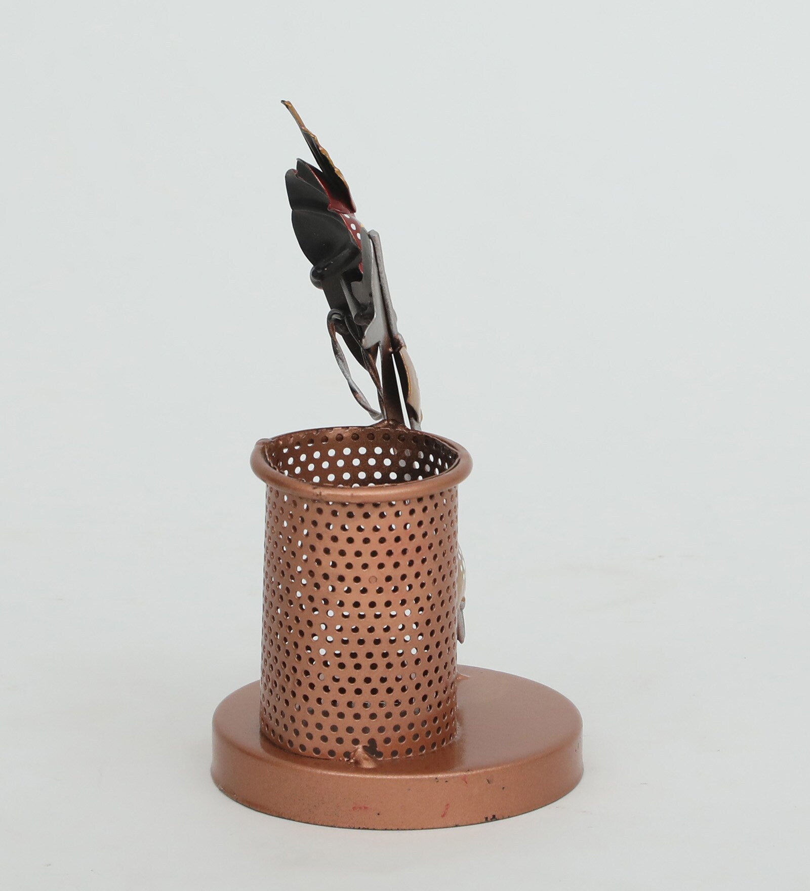 Rajasthani Musician-Themed Metal Pen Holder