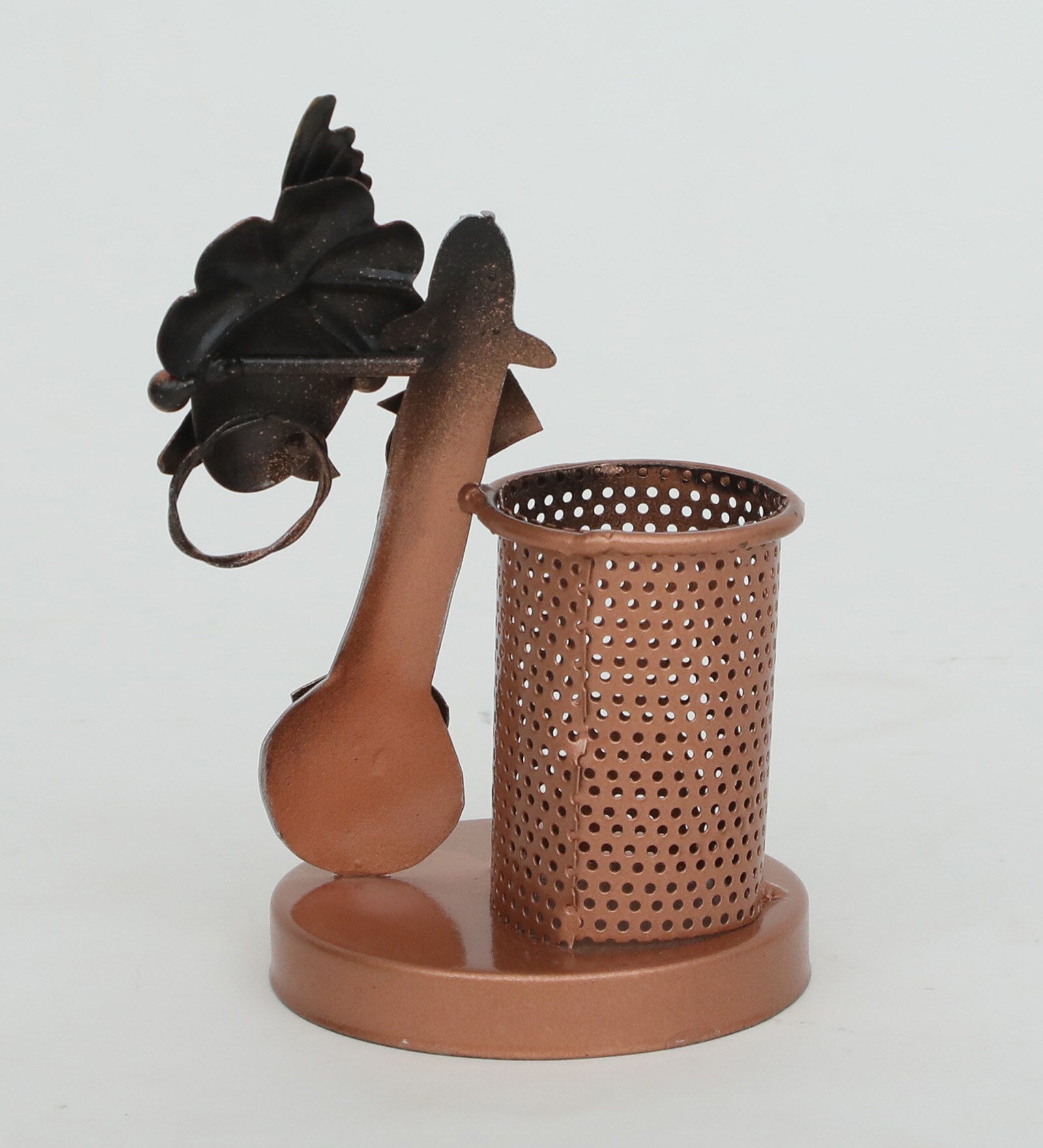 Rajasthani Musician-Themed Metal Pen Holder