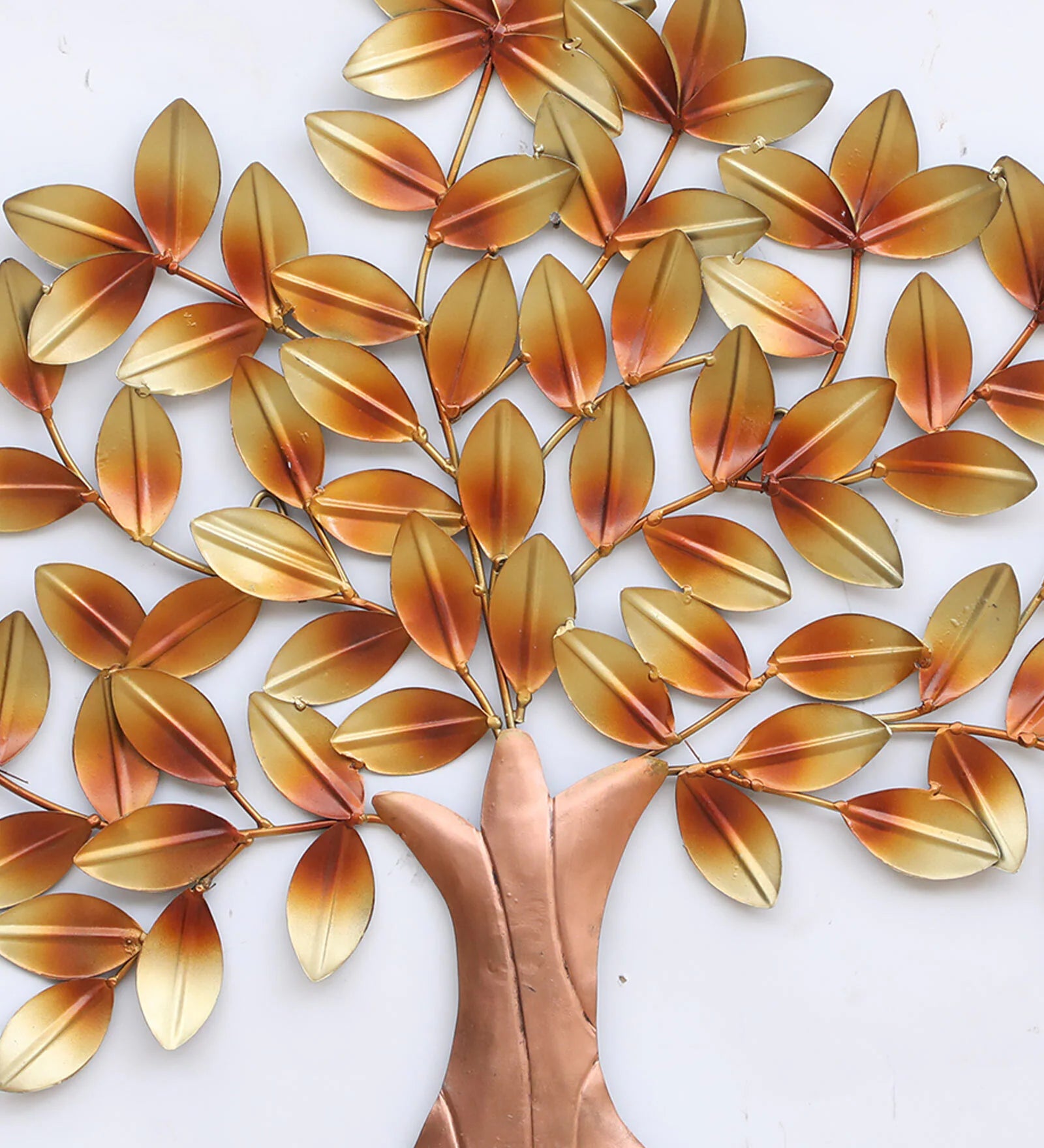 Golden Blossom Tree Metal Wall Art