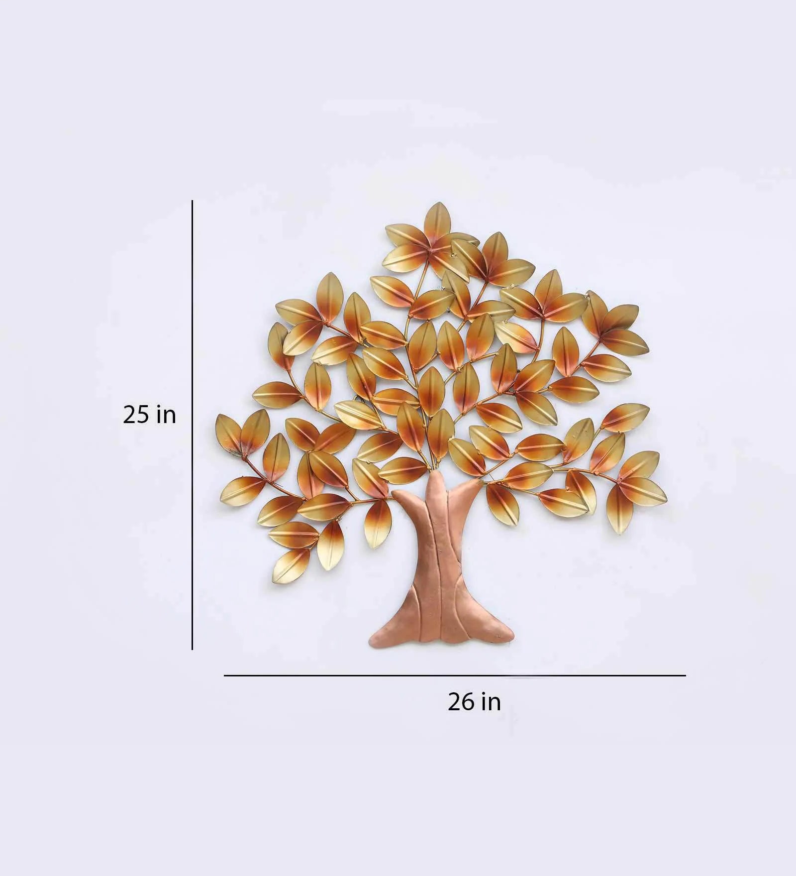 Golden Blossom Tree Metal Wall Art