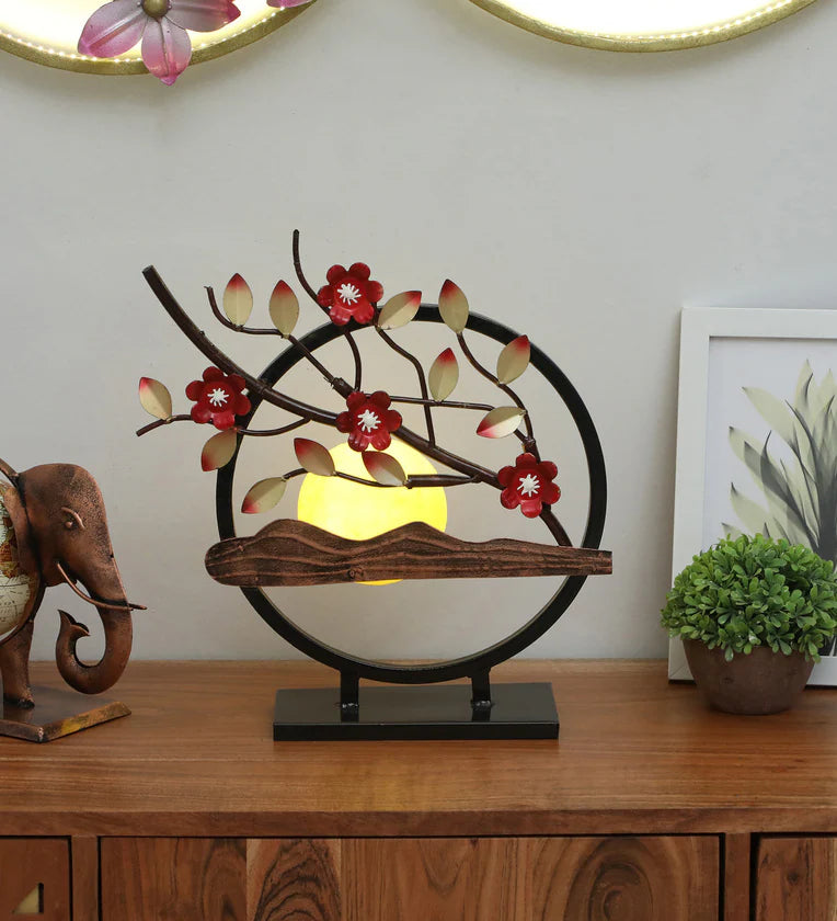 Blossom Serenity Metal Art Showpiece Tree and Moon