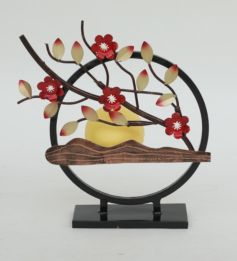 Blossom Serenity Metal Art Showpiece Tree and Moon