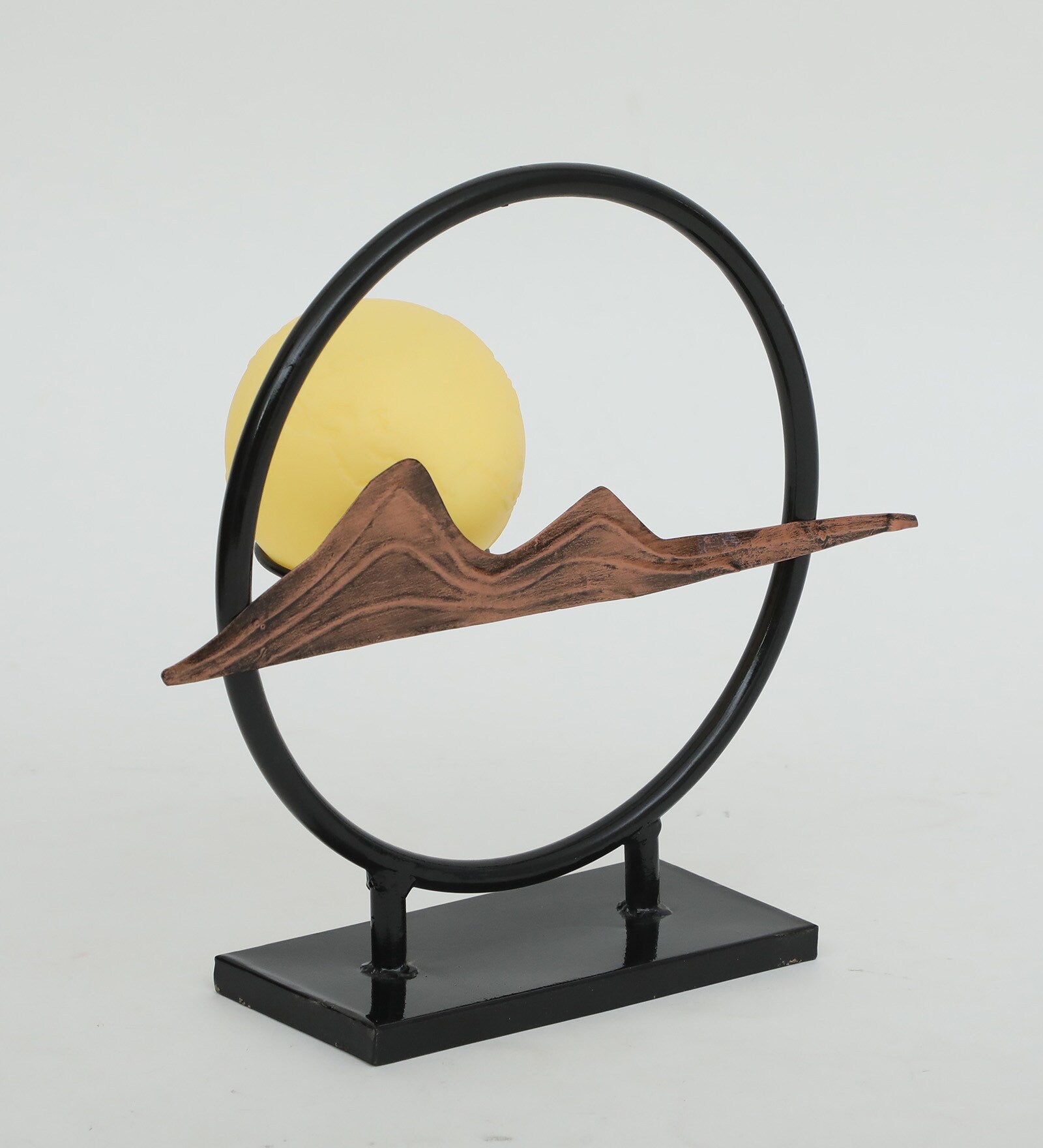 Mountain with Moon Metal Art Showpiece