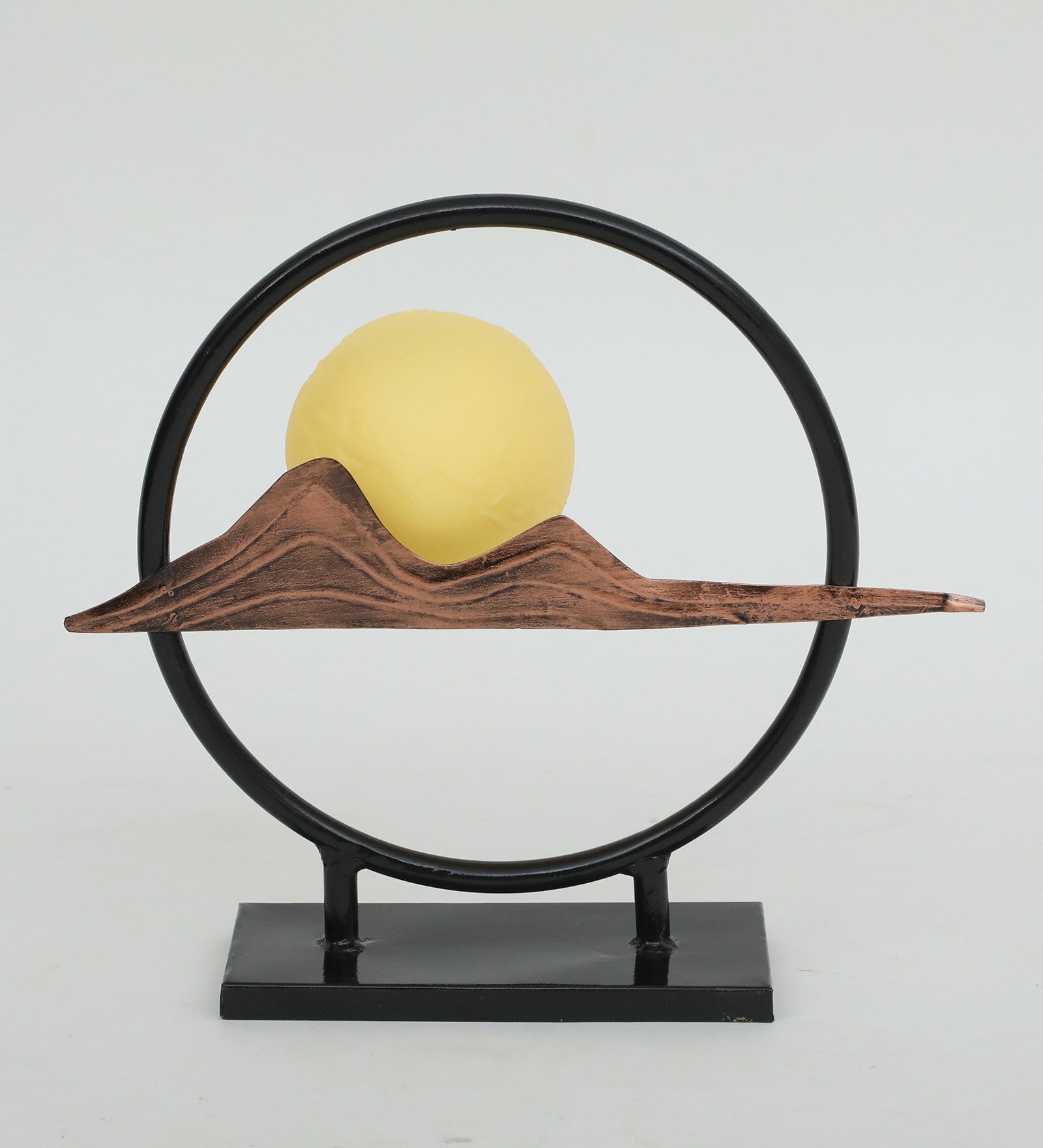 Mountain with Moon Metal Art Showpiece