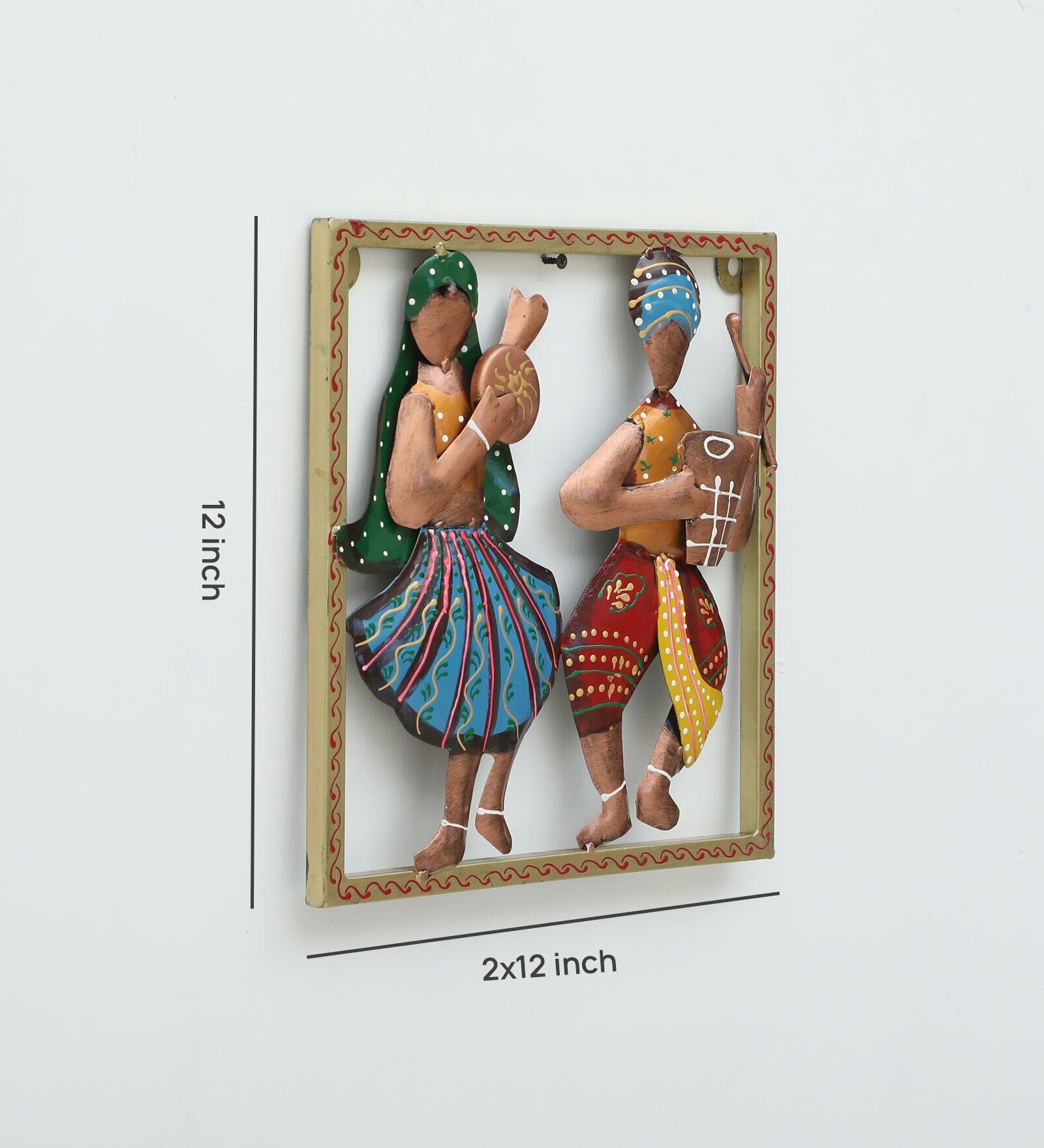 Traditional Tribal Musician Wall Art (12x12 Inch)