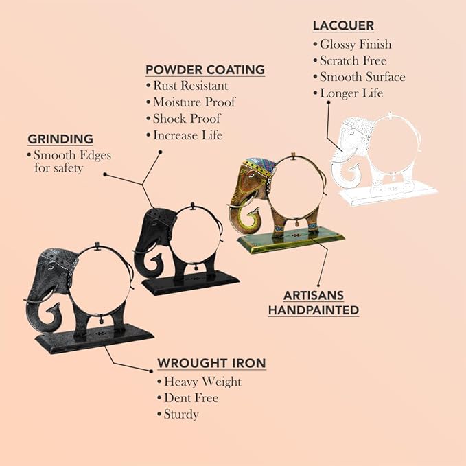 Royal Elephant Globe Metal Art Showpiece