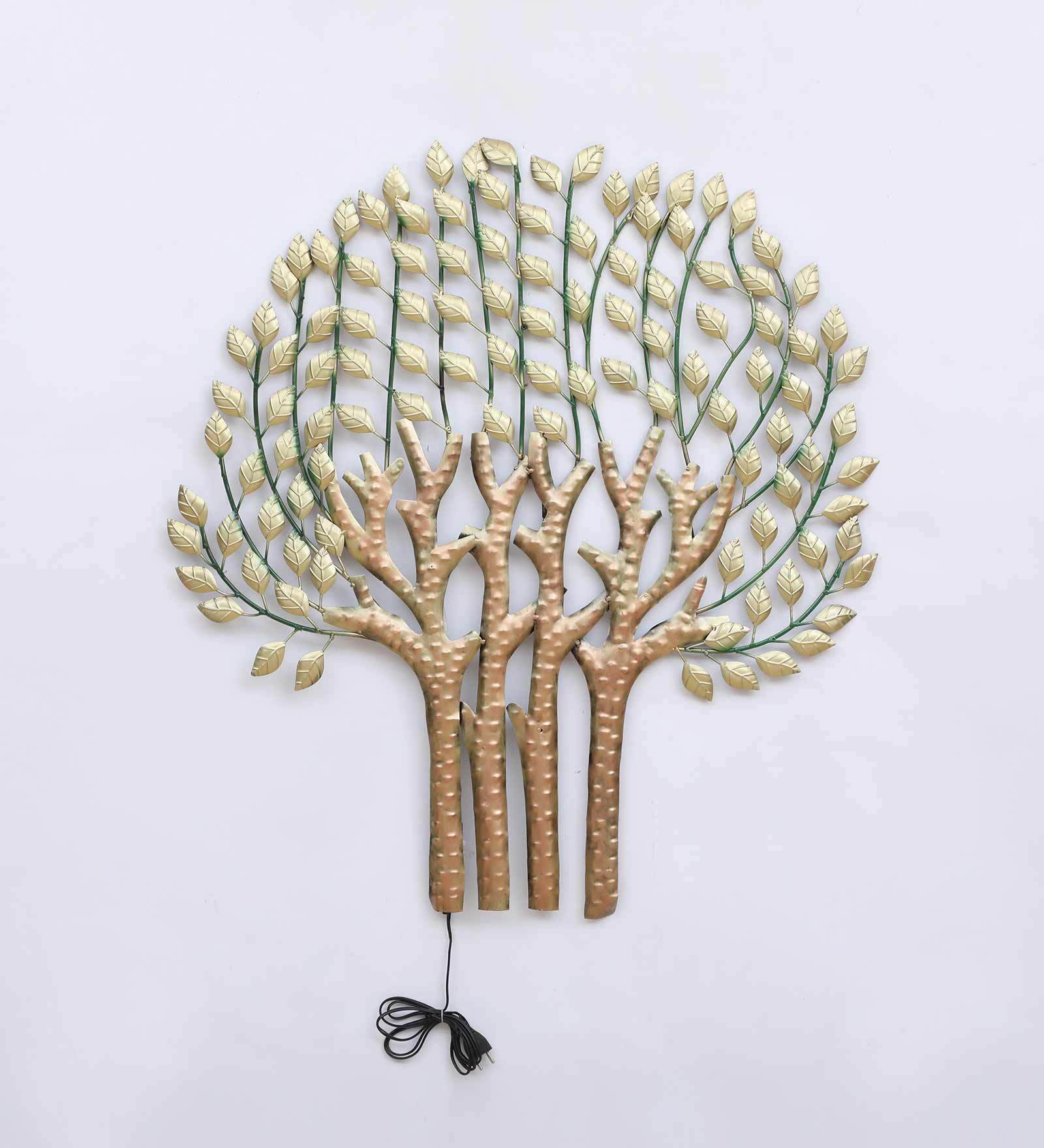 Golden Tana Tree of Life Metal Wall Art with LED Backlight