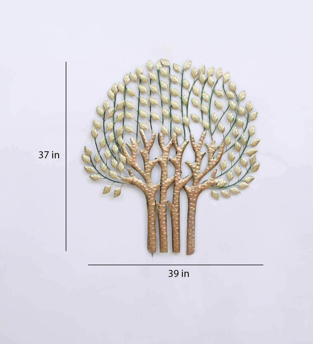 Golden Tana Tree of Life Metal Wall Art with LED Backlight