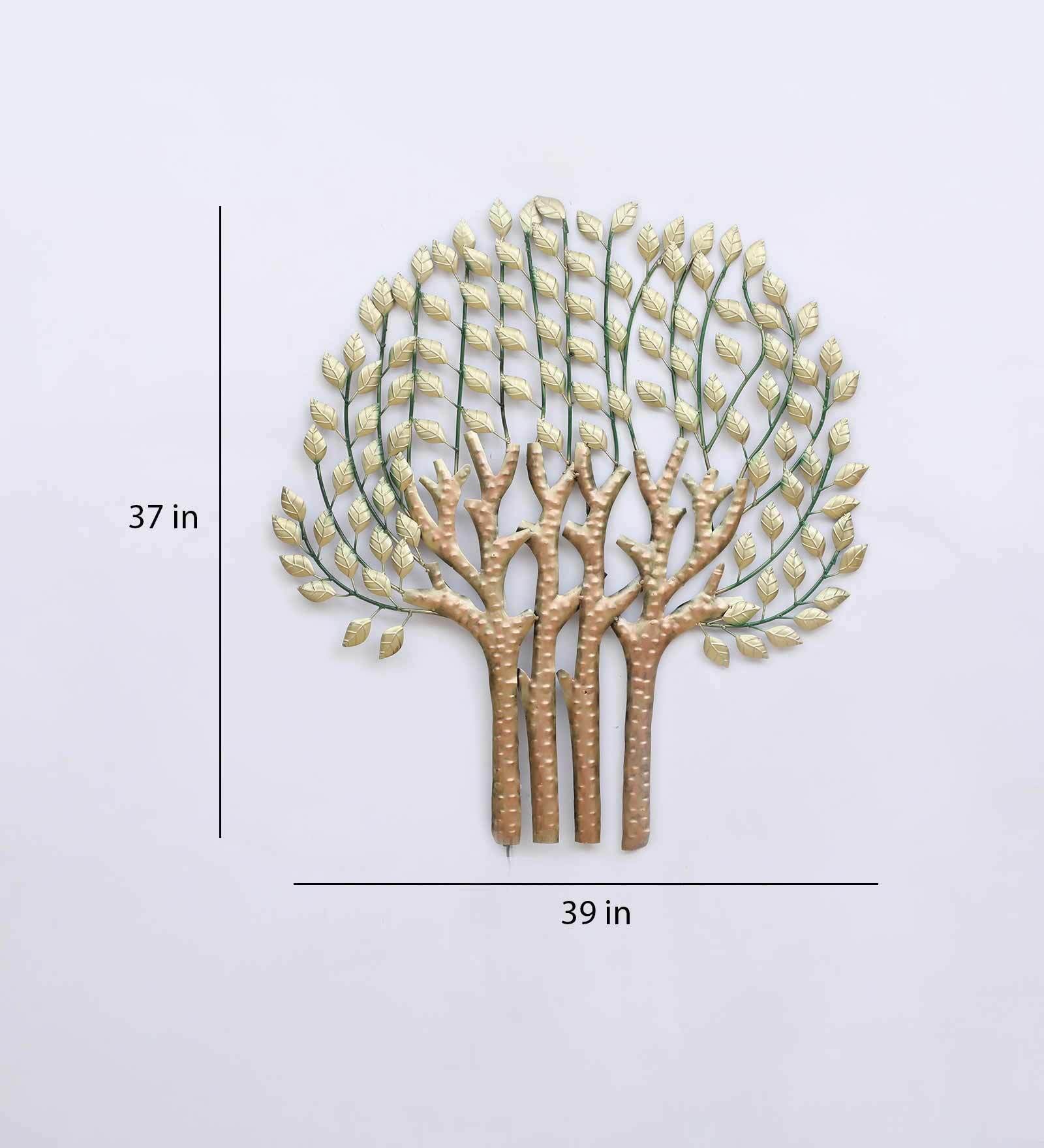 Golden Tana Tree of Life Metal Wall Art with LED Backlight