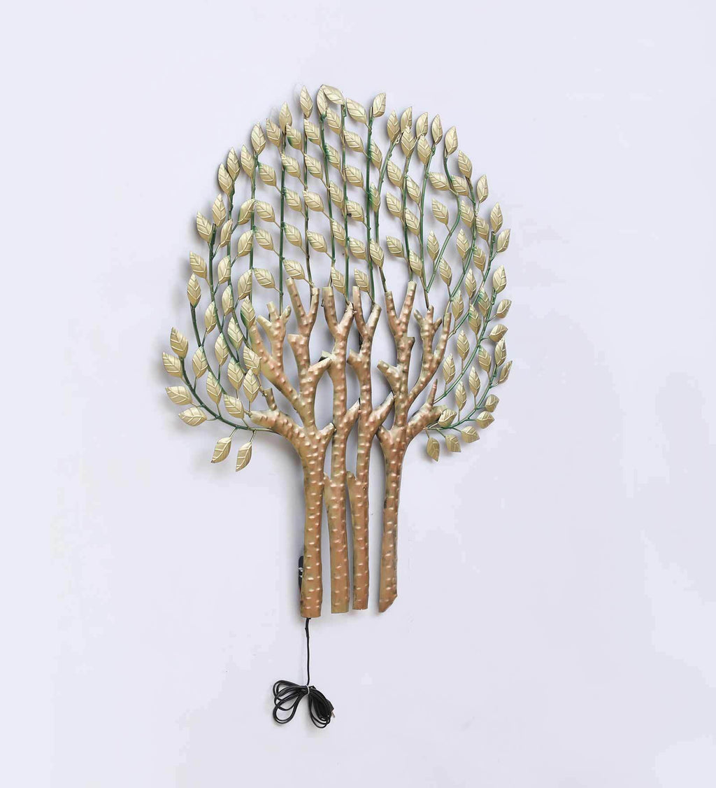 Golden Tana Tree of Life Metal Wall Art with LED Backlight
