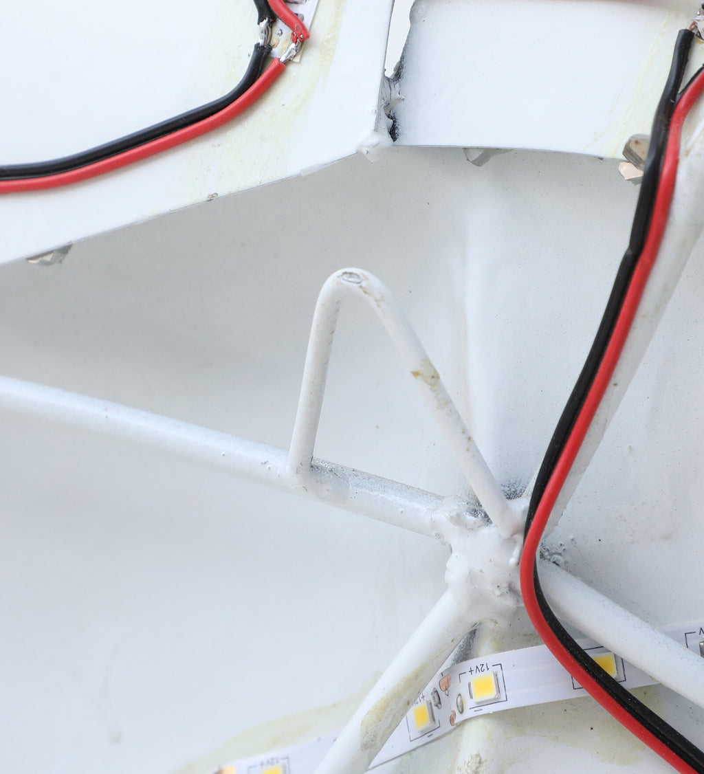 Elegant White Horse Metal Wall Art with LED Backlight (48 x 37 inches)