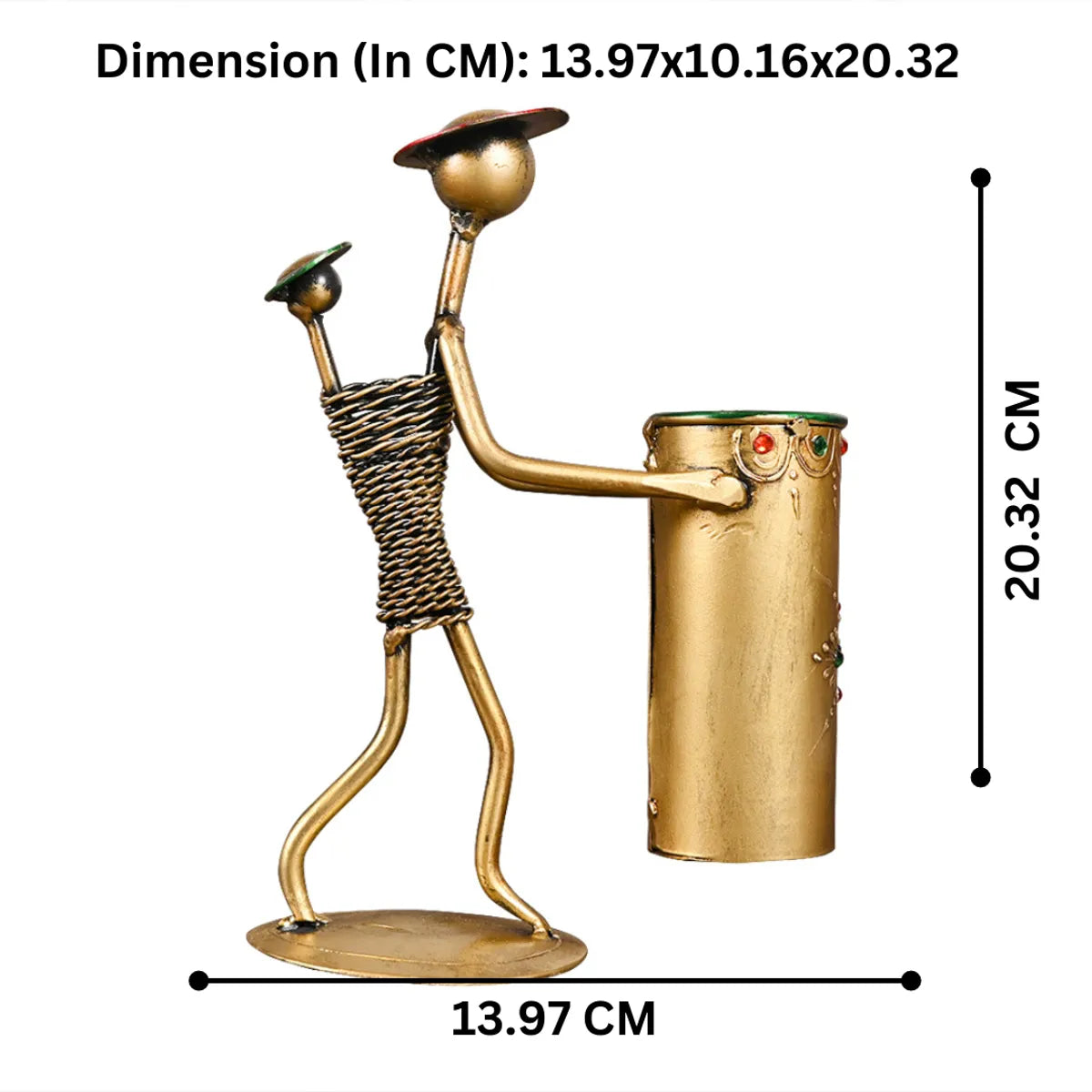 Handcrafted Metal Tribal Pen Stand – Elegant Tabletop Organizer