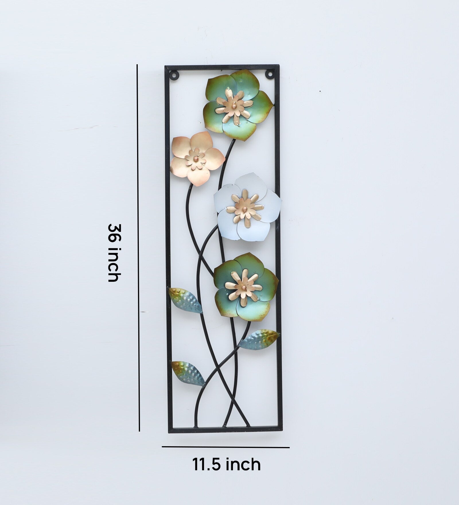 Elegant Floral Metal Wall Art Set (36 x 11.5 Inch Each)