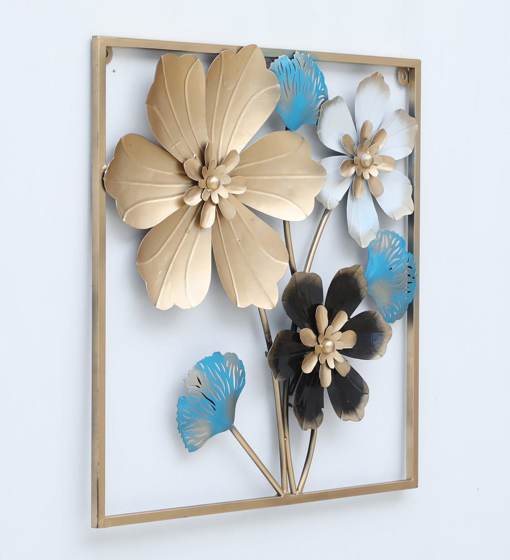 Golden Bloom Elegance Metal Wall Art