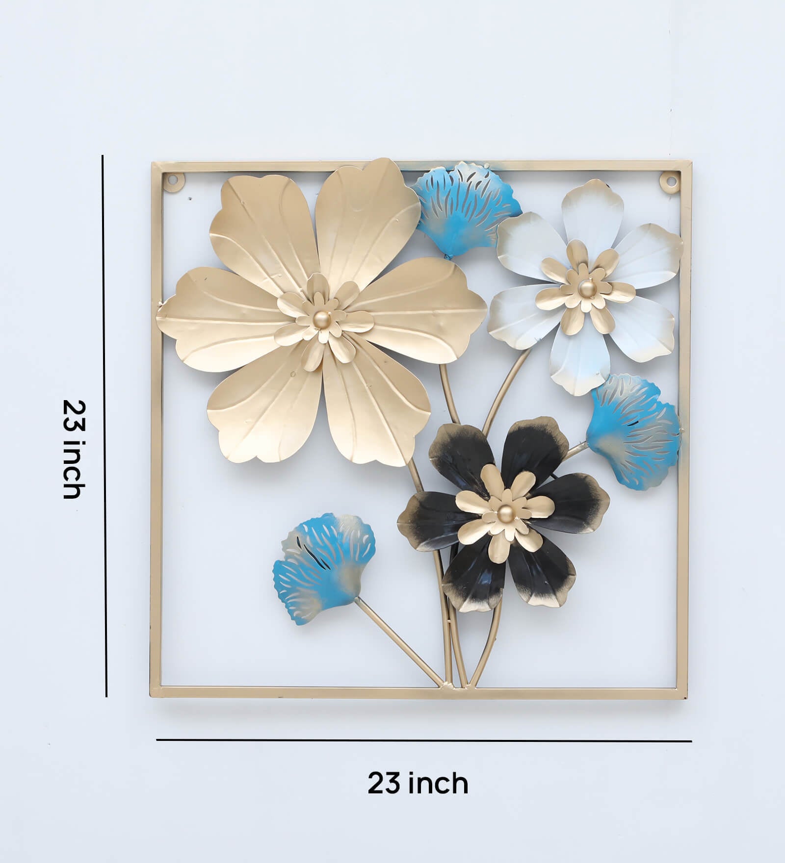 Golden Bloom Elegance Metal Wall Art